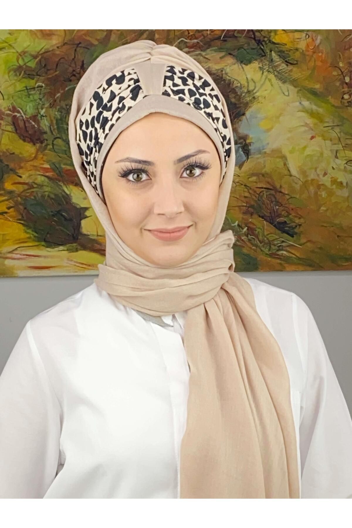 Hürrem Model Damla Desenli Büzgü Detaylı Hazır Şal