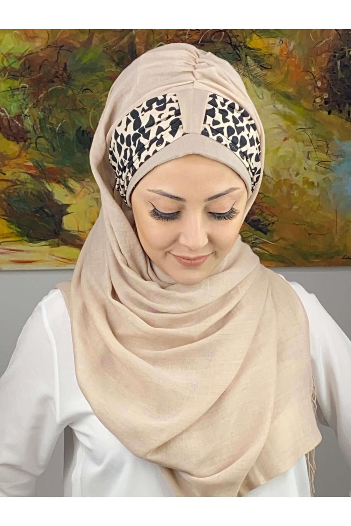 Hürrem Model Damla Desenli Büzgü Detaylı Hazır Şal