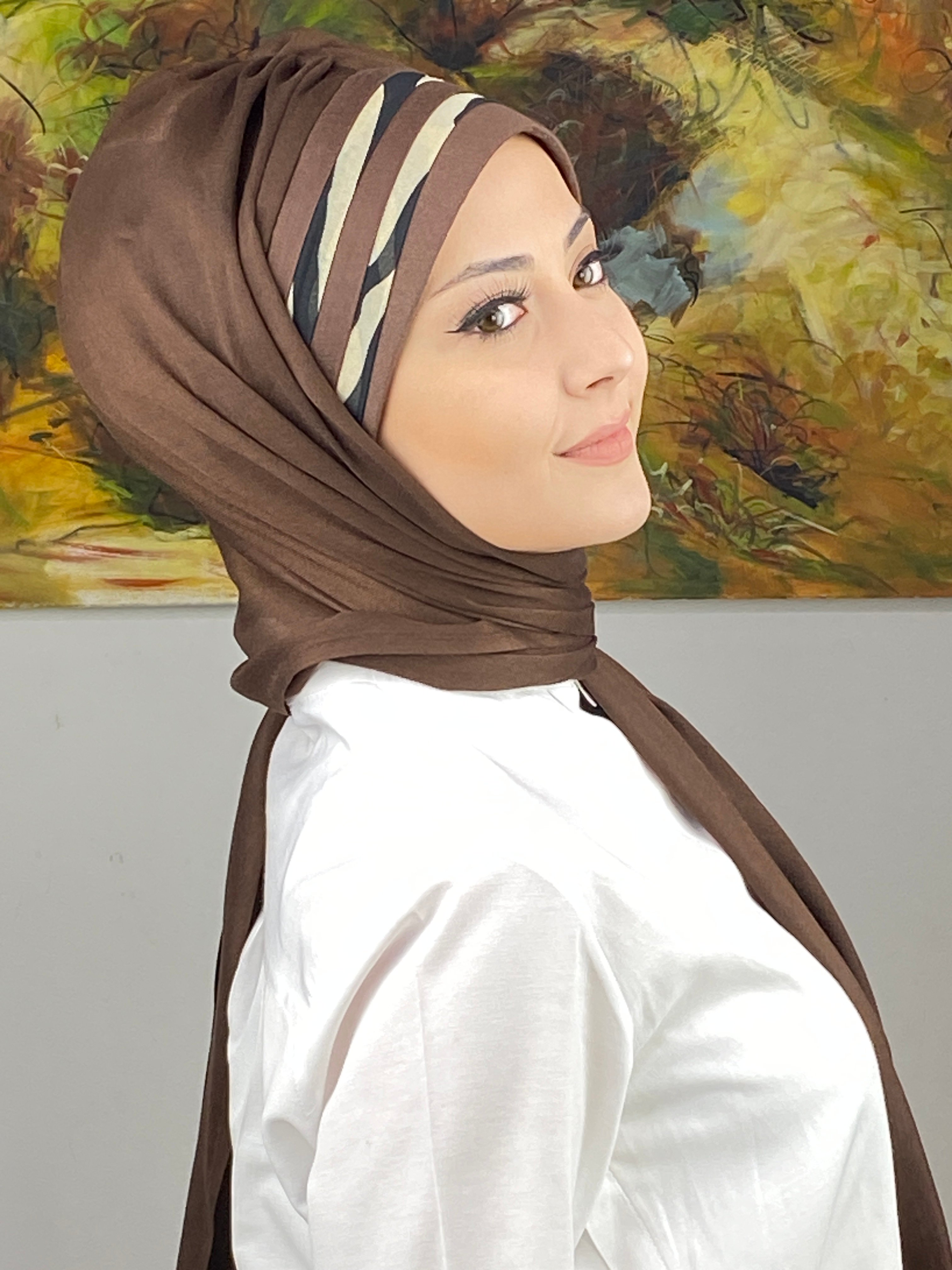  Saray Model İri Zebra Desenli Hazır Şal