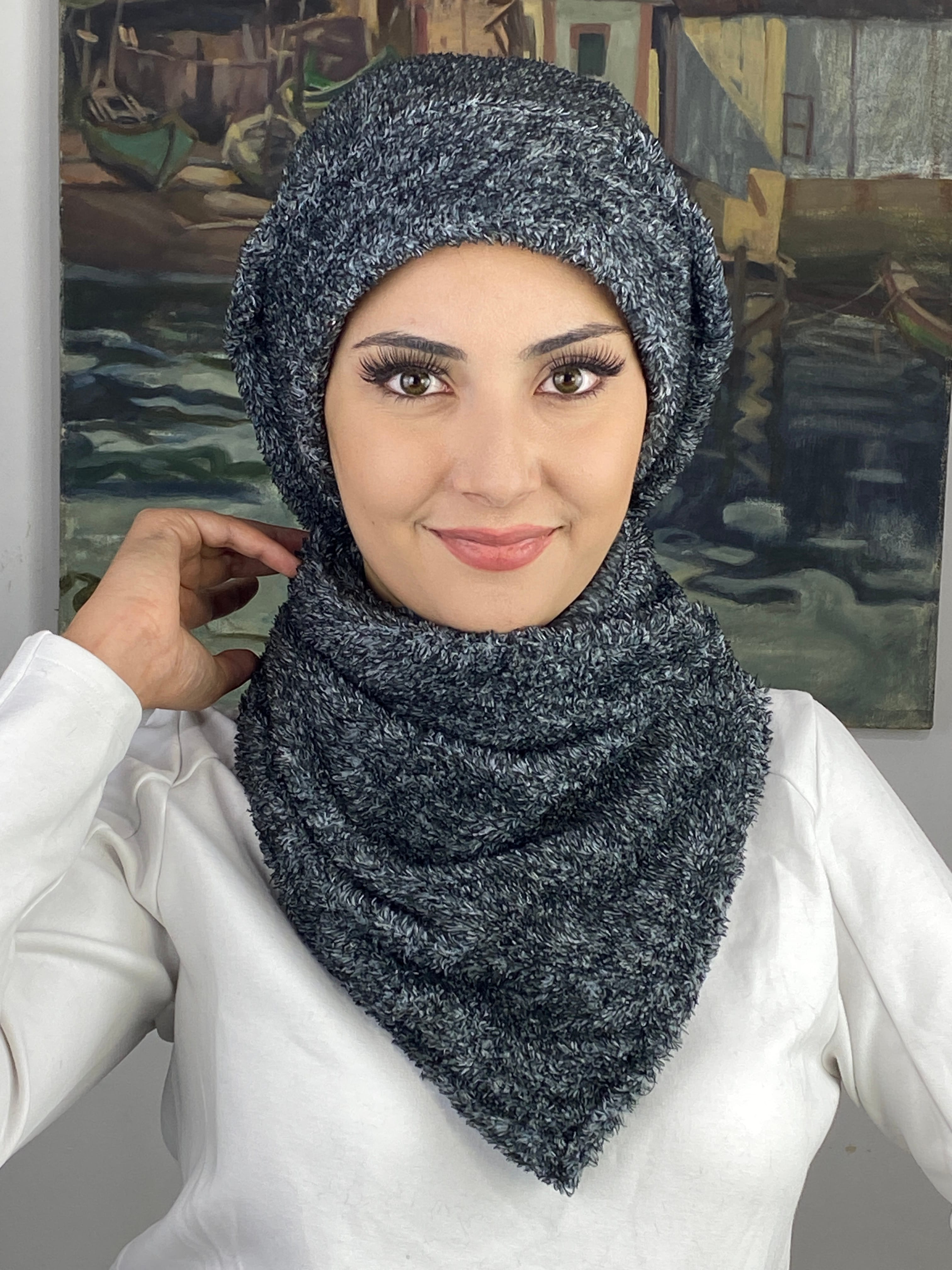 Peluş İkili Takımlar  - siyah - gri