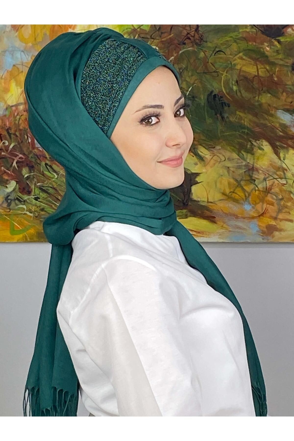 Hürrem Model Biritli Düz Desensiz Hazır Şal