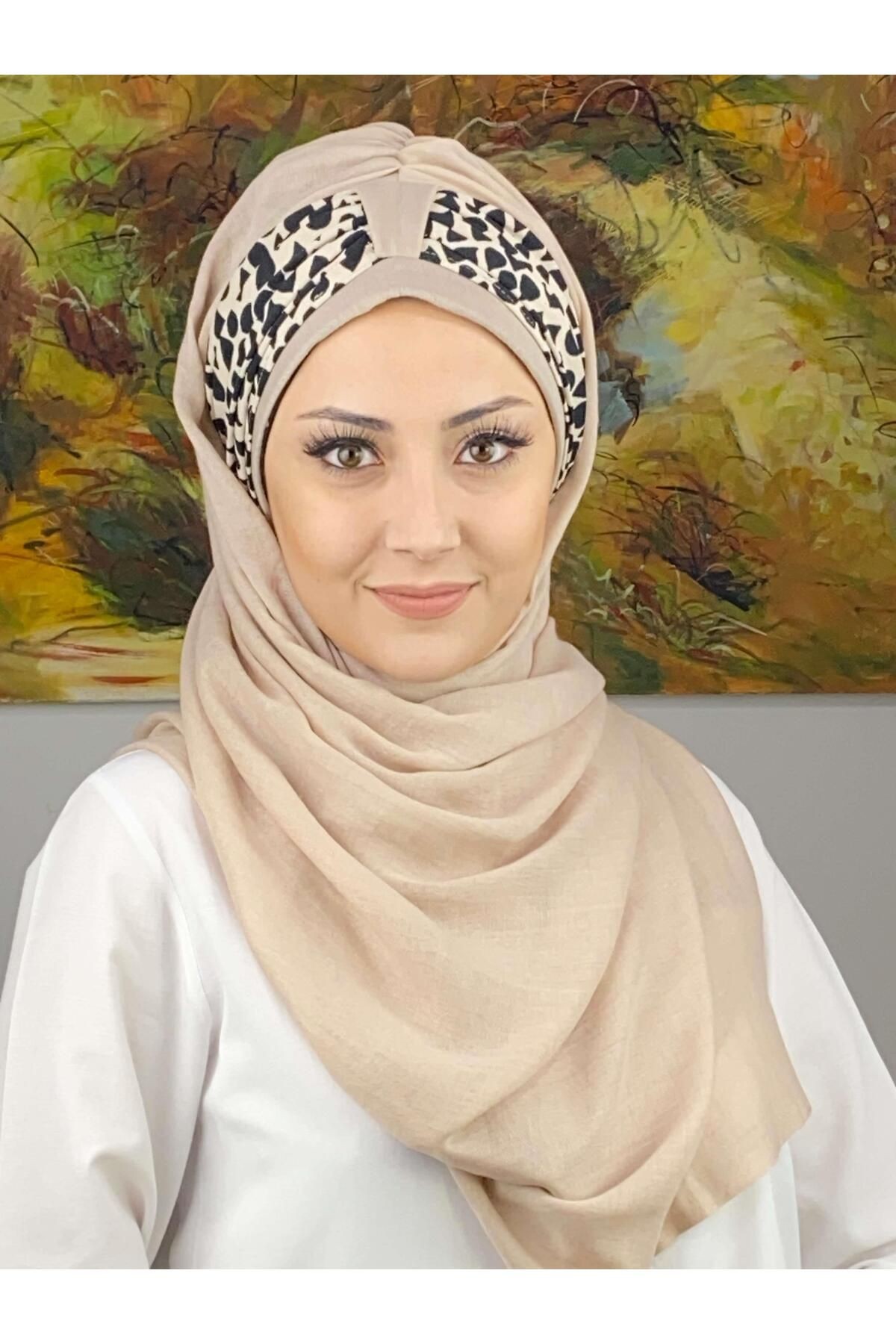 Hürrem Model Damla Desenli Büzgü Detaylı Hazır Şal