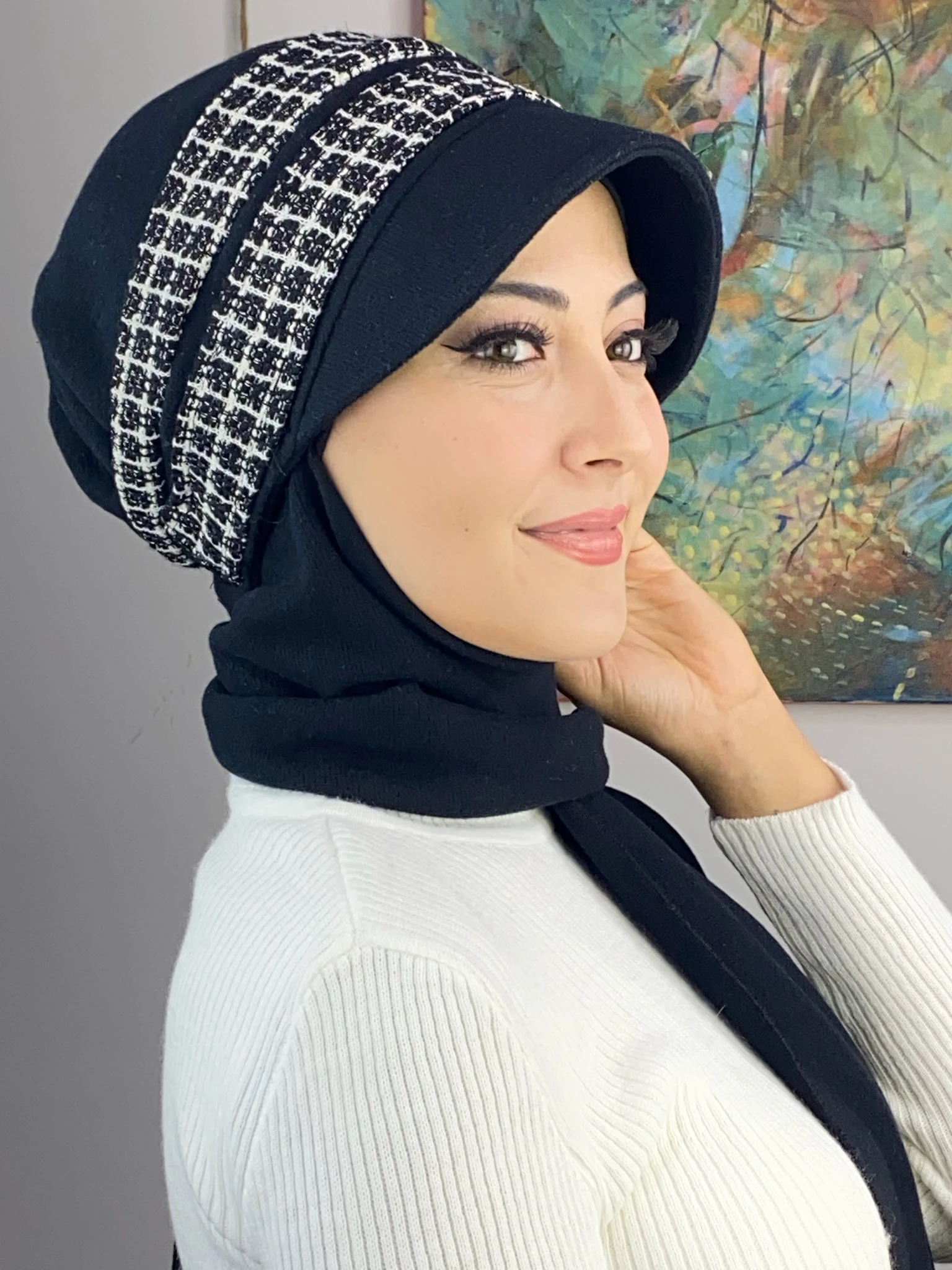 KARE DESENLİ ŞAPKA 