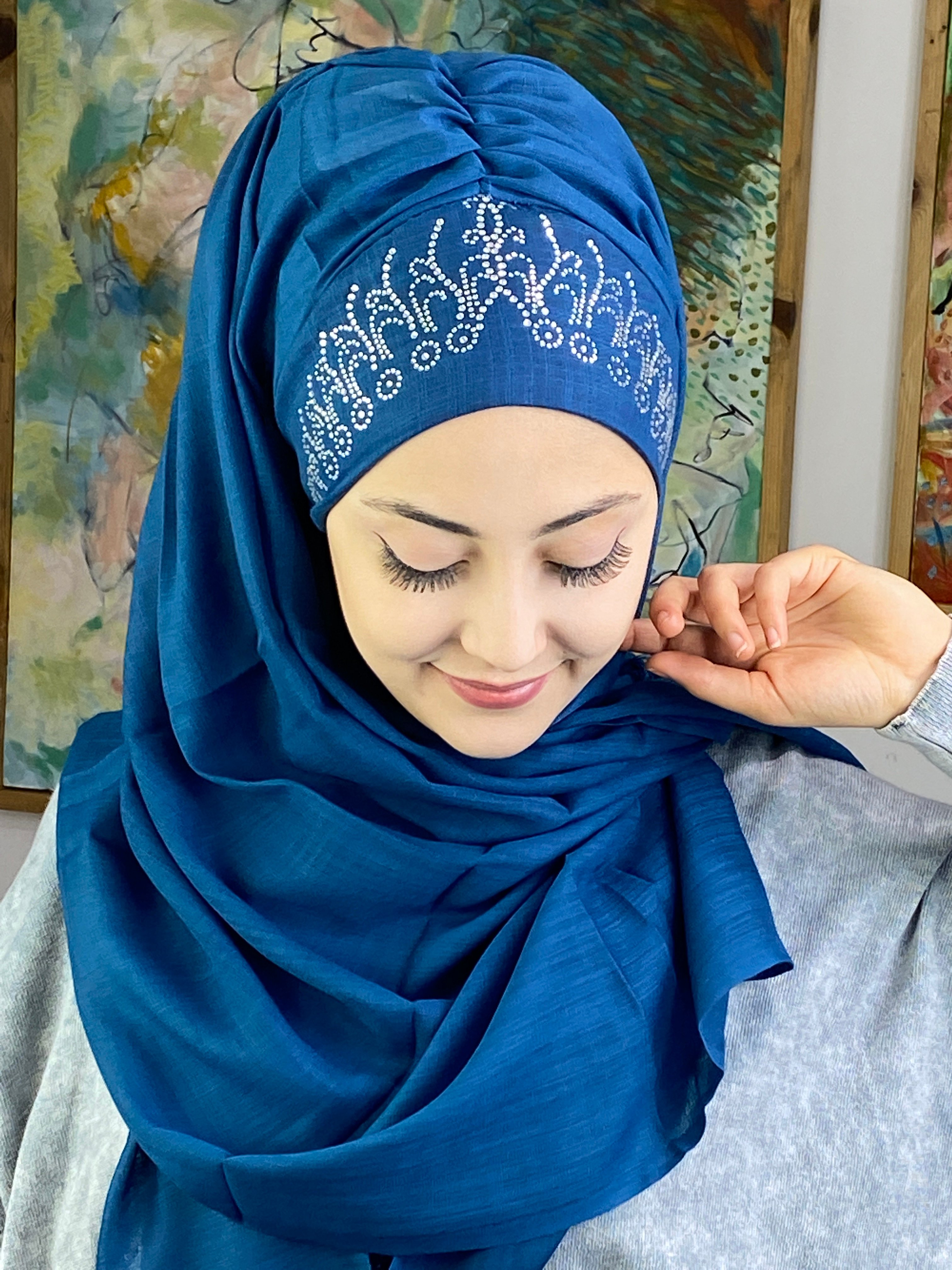 Prenses Model Taşlı Şal