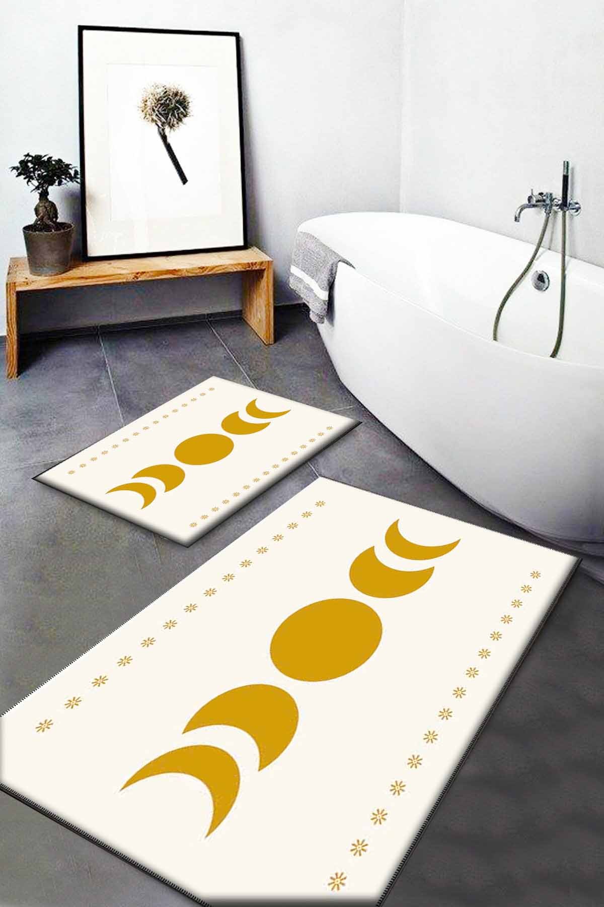 Ay Desen İkili Banyo Paspas Takımı