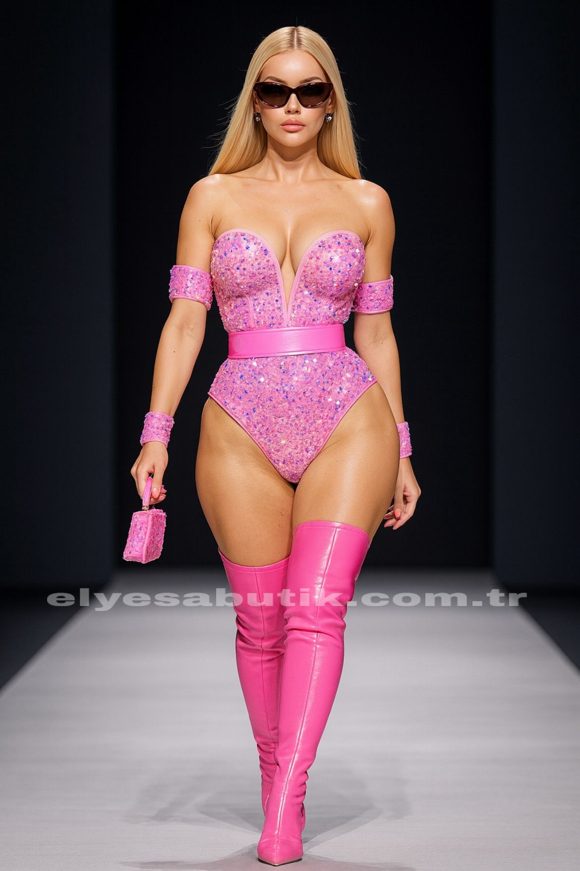 Sparkibell Bodysuit Set - PEMBE