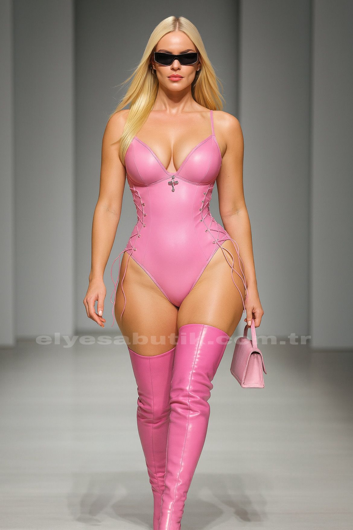 Dominelle Bodysuit - PEMBE