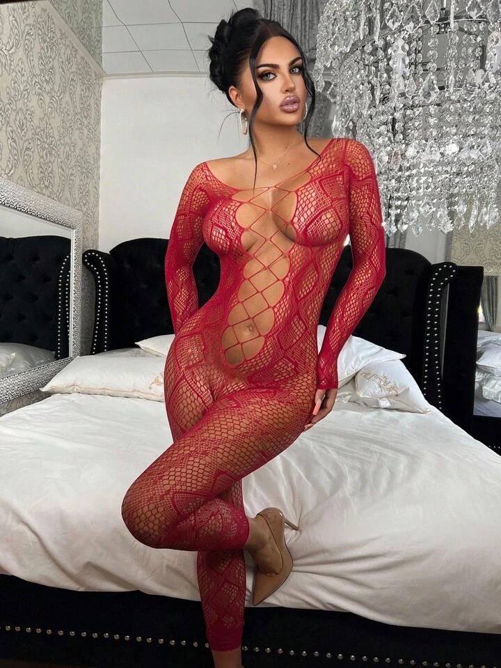 Burgundyila Vücut Çorabı