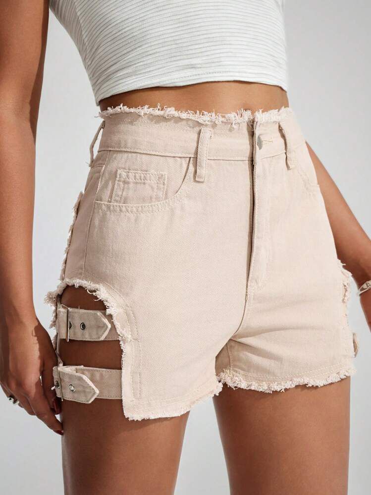 Noeva Denim Şort - KREM