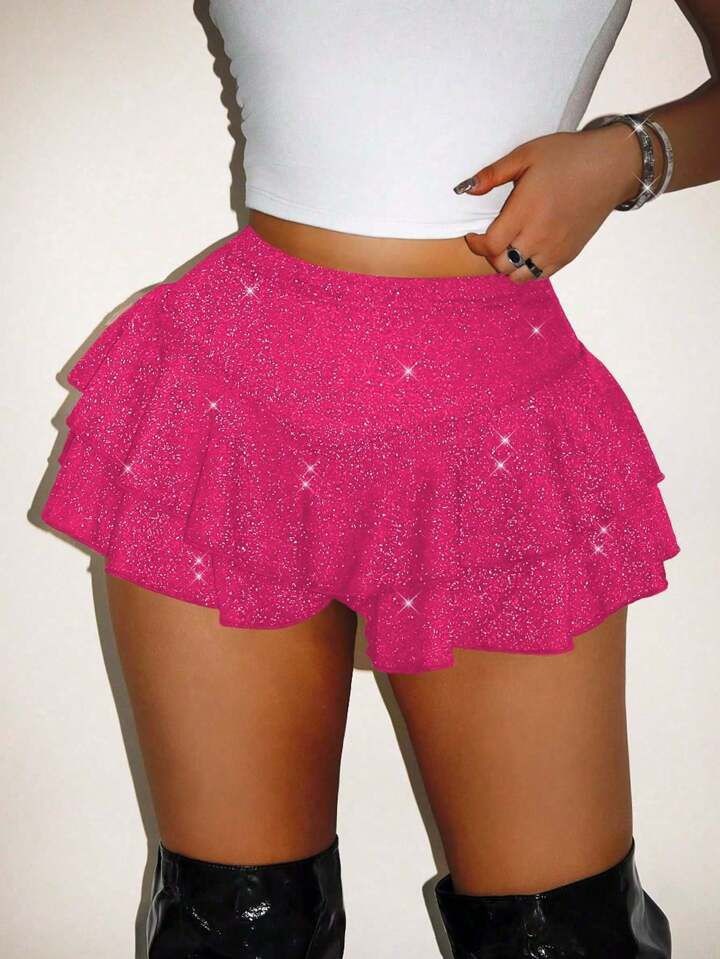 Roselune Şort Etek - PEMBE
