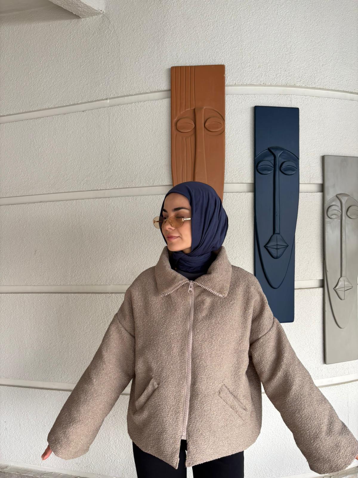 DİK YAKA FERMUARLI KALIN KABAN