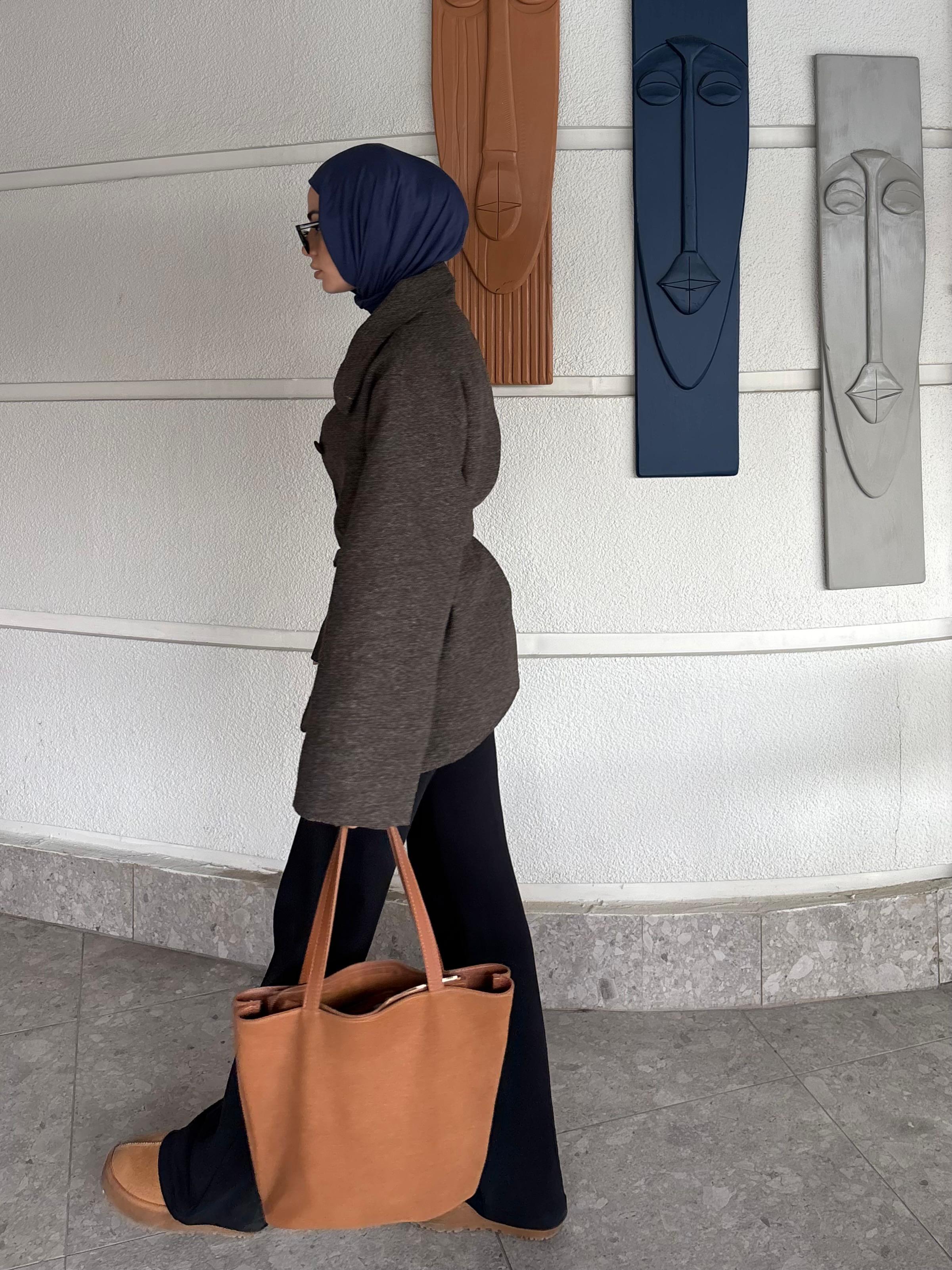 Astarsız Yüksek Yaka Dokulu Kaban