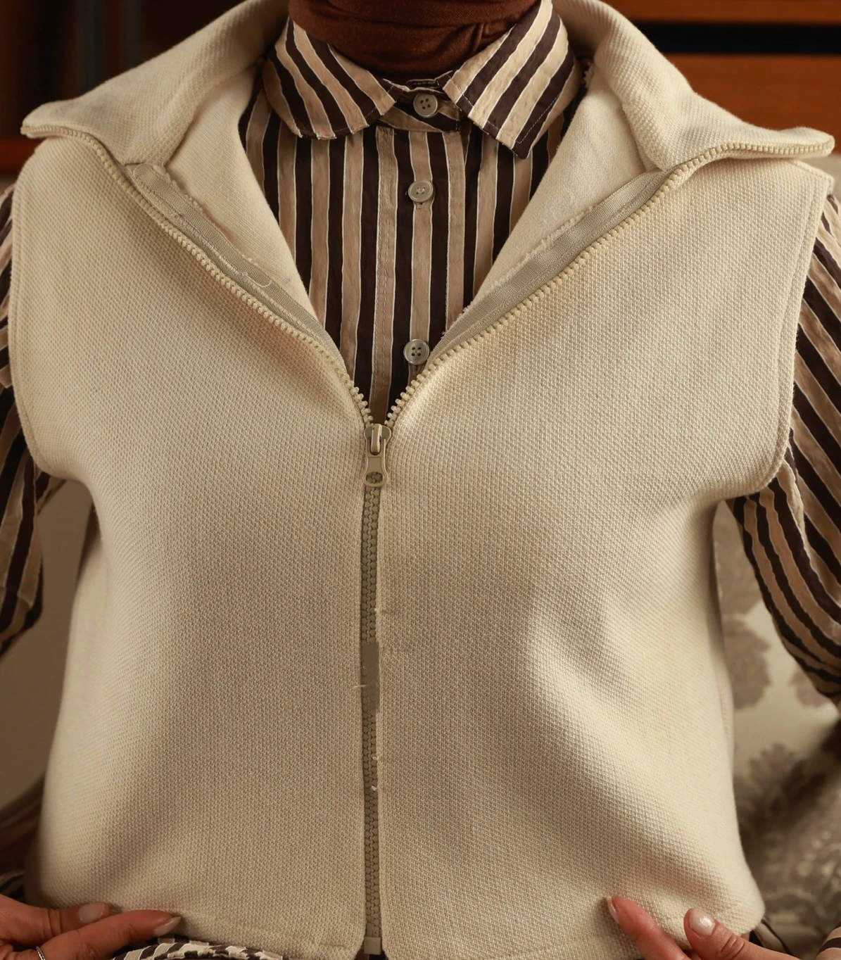 Boğazlı Fermuarlı Comfort Ceket K011