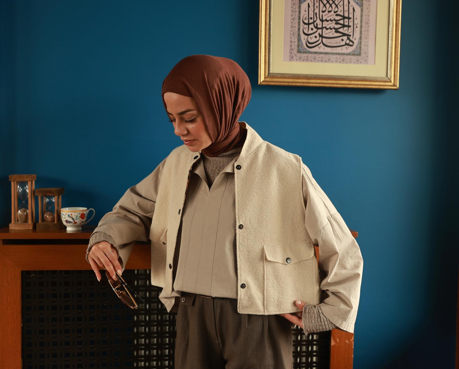 Hakim Yaka Astarlı Çıtçıtlı Ceket K001