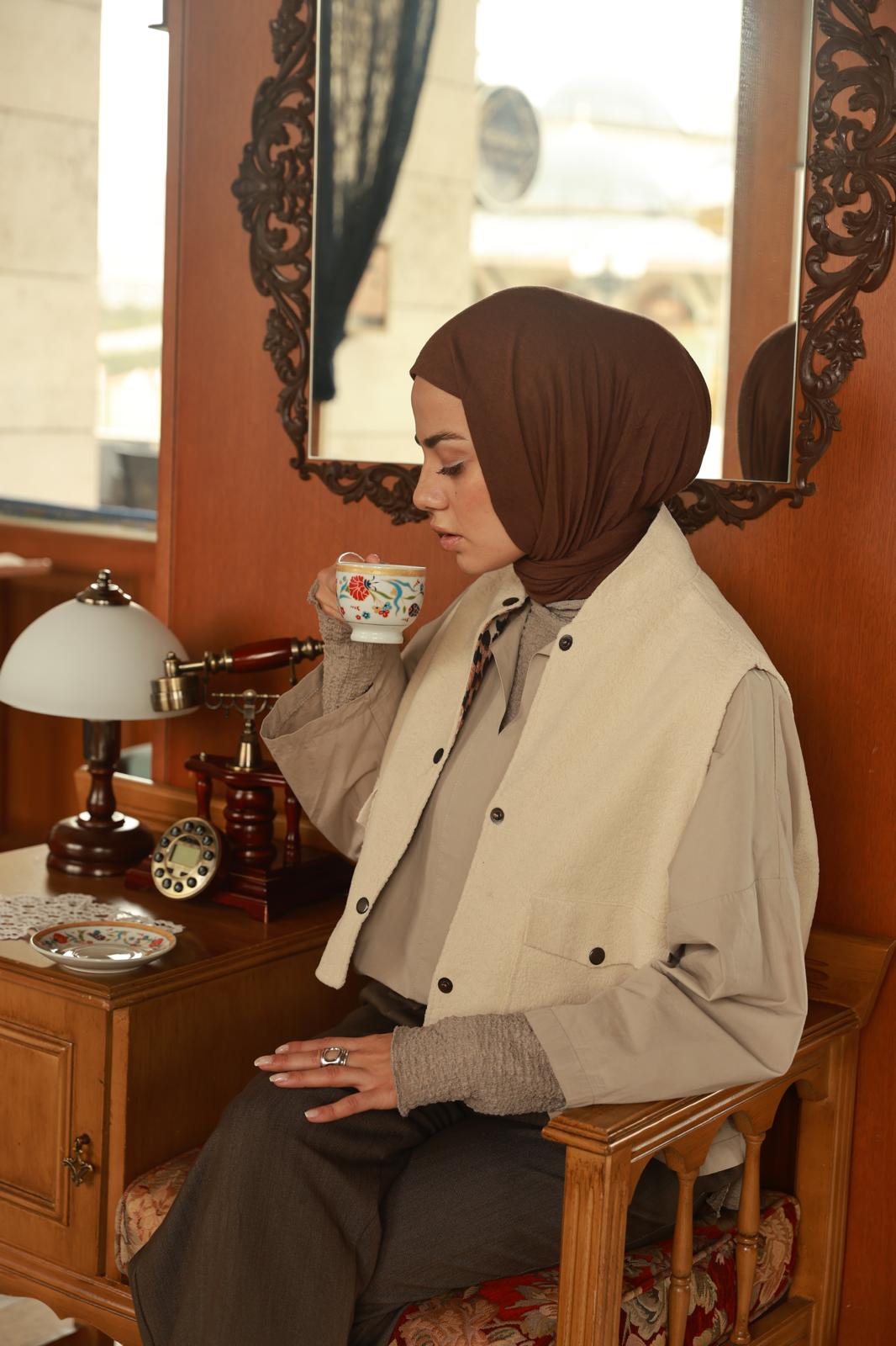 Hakim Yaka Astarlı Çıtçıtlı Ceket K001