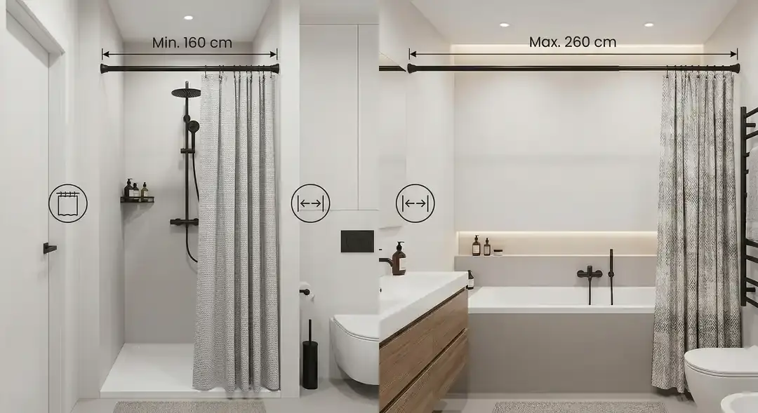 banyo perde borusu - duş perde borusu - Zethome
