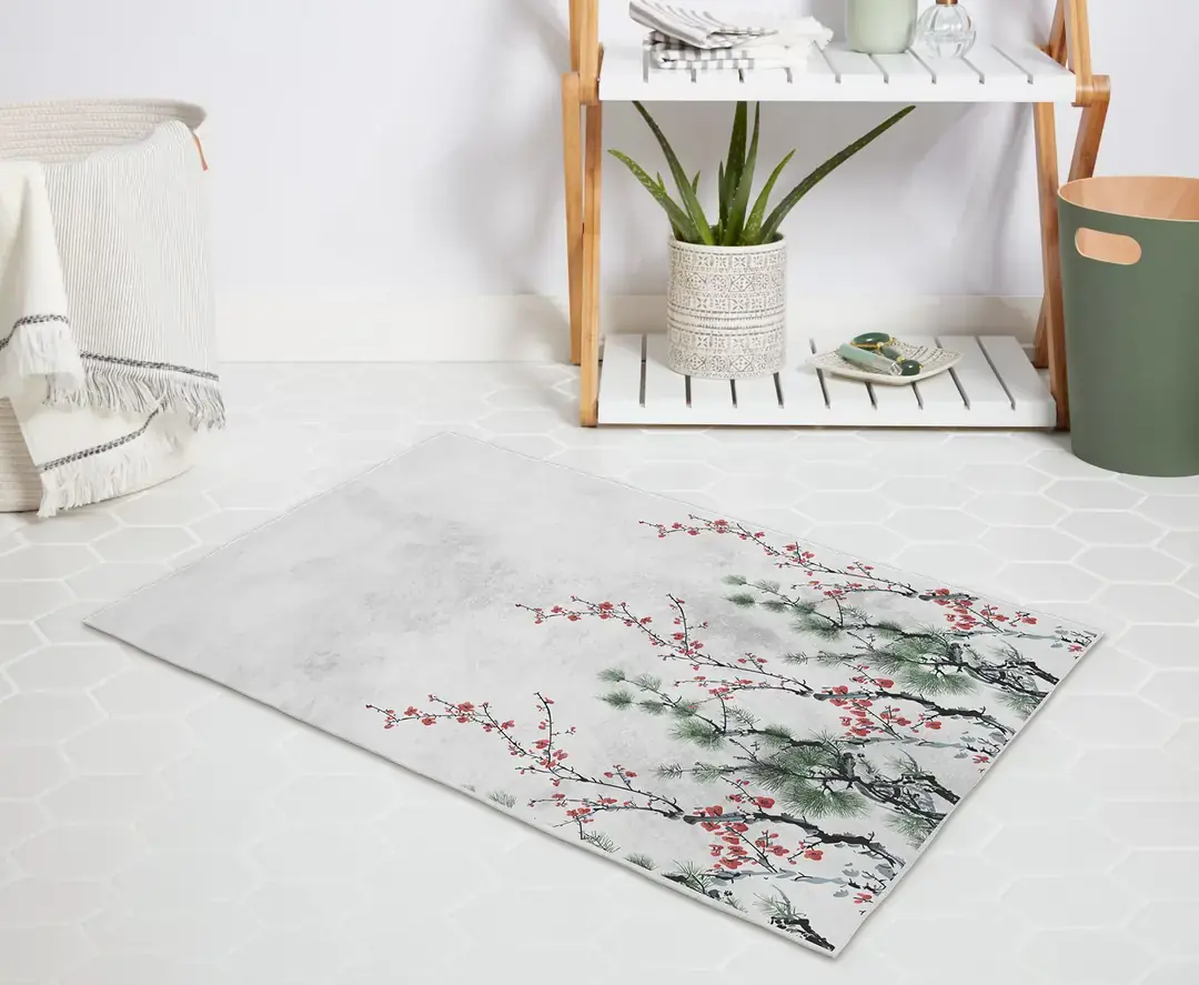 baskılı banyo paspası - banyo paspas - Zethome