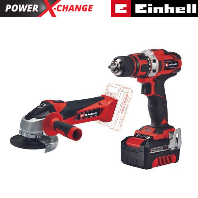 Alet Seti Akülü (1 x 4.0 Ah) (EINHELL 4257240 TE-TK 18/2 Li Kit (CD+AG)) (ÇANTALI)