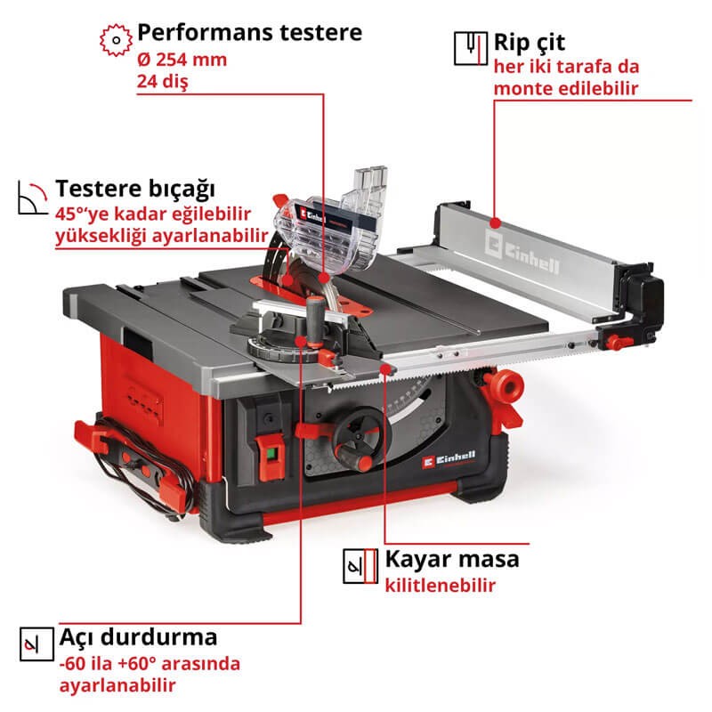 Tezgah Testere Elektrikli (2000 W) (EINHELL 4340435 TP-CC 10 T)