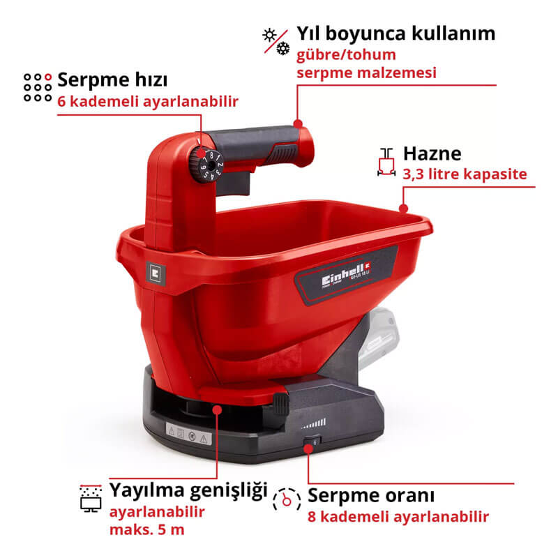 Serpme Makinası Akülü (Akü Hariç) (EINHELL 3415410 GE-US 18 Li Solo)