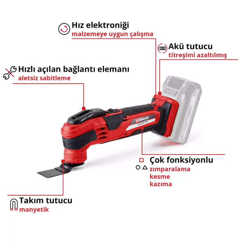 Raspalama Akülü (Akü Hariç) (EINHELL 4465160 VARRITO Solo)