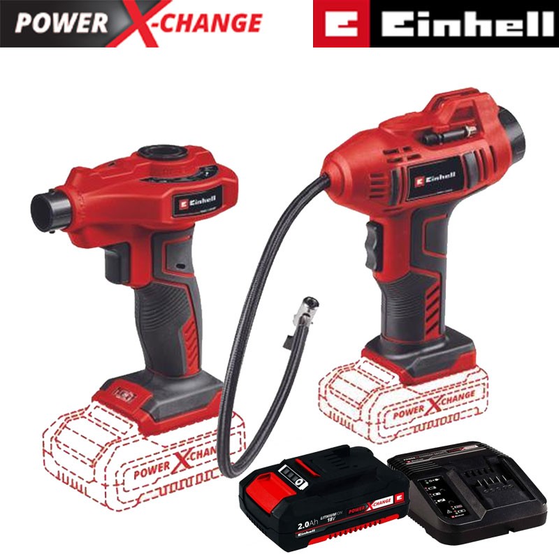 Hava Pompası ve Kompresör Seti Akülü (1 x 2.0 Ah) (EINHELL 2070111 CE-AP 18 + CE-CC 18 + 2.0 Ah Kit)