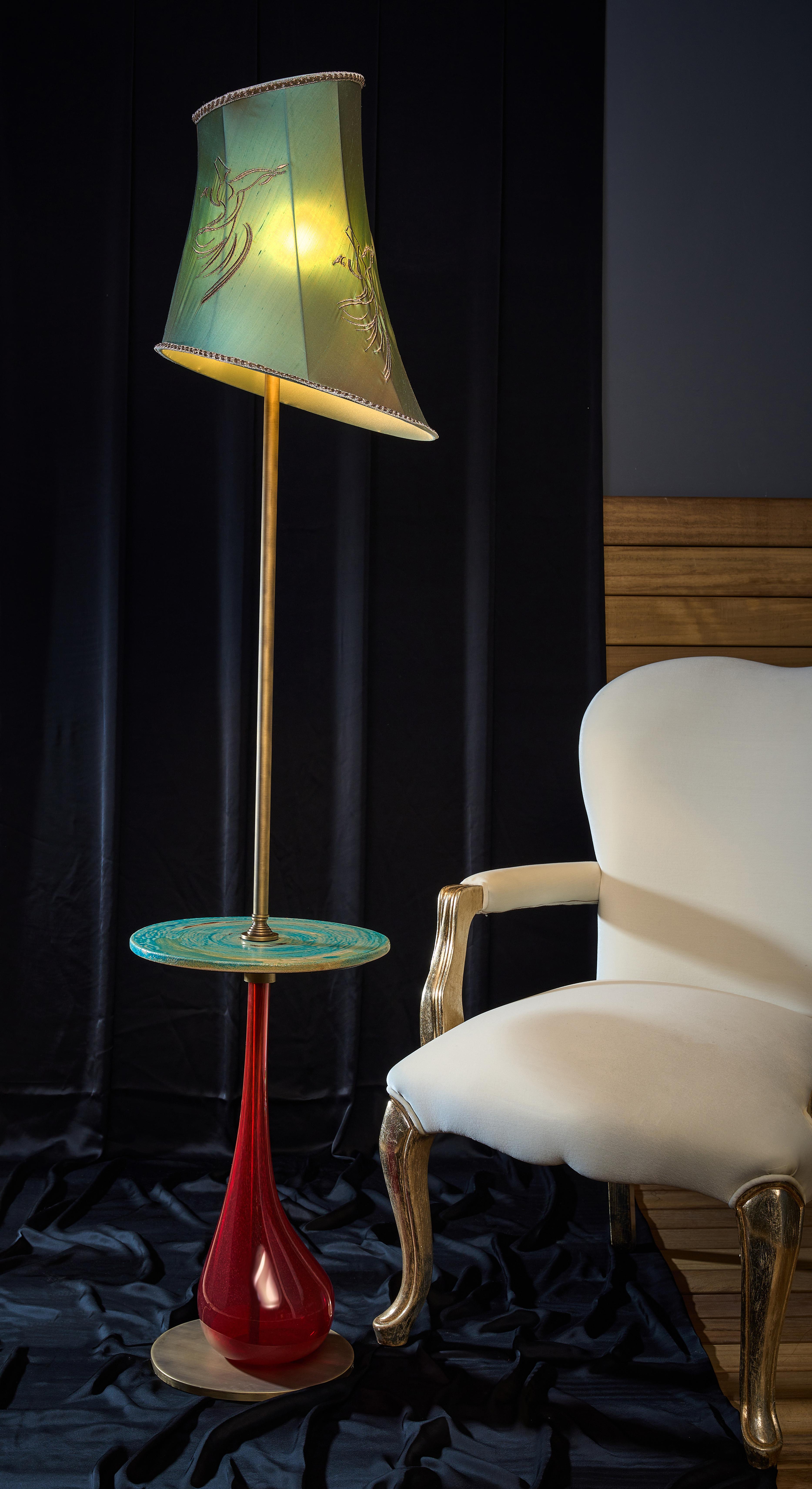 03 Noctiluca Floor Lamp Shade with Side Table