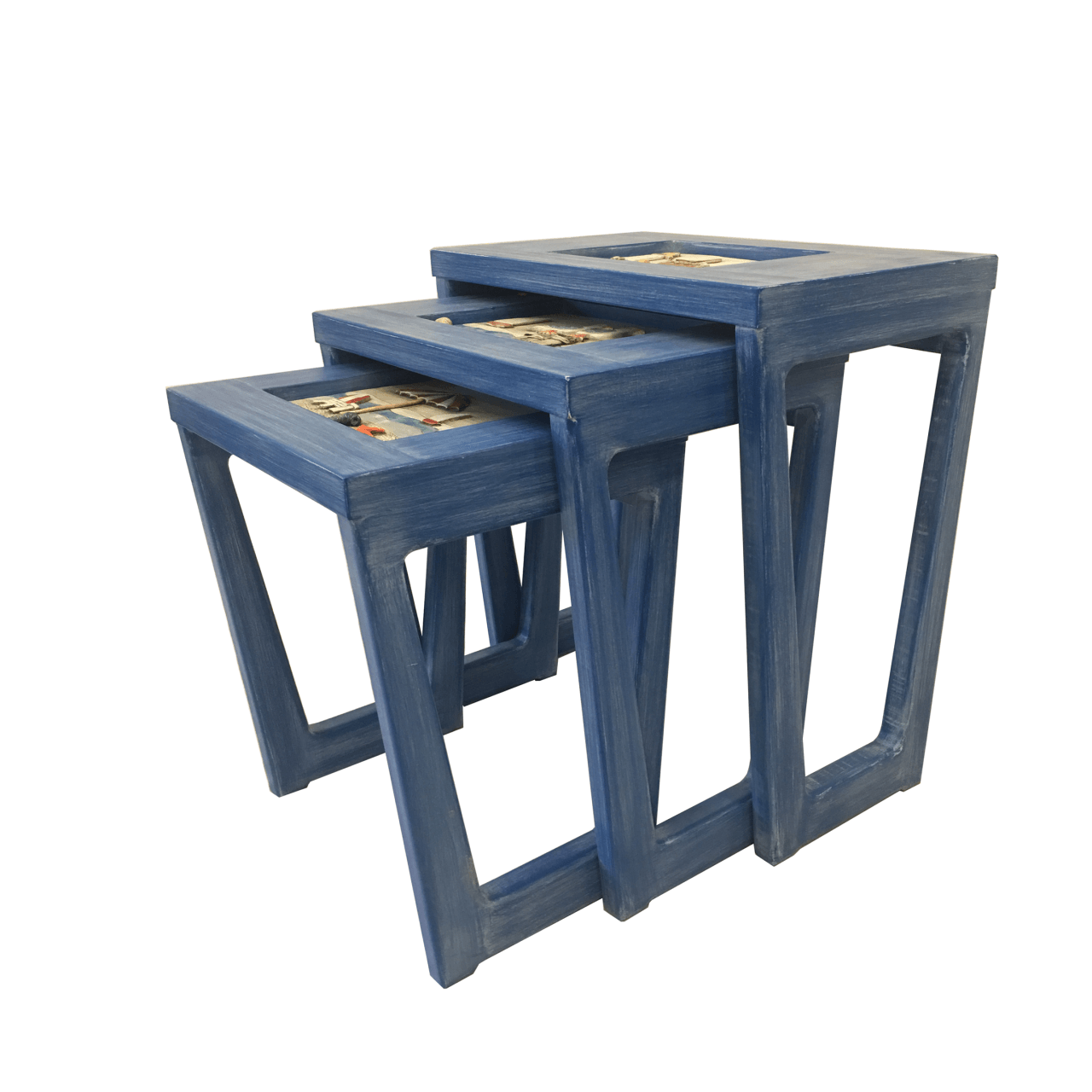 Blue Nesting Table is 100% handmade. Limited Edition