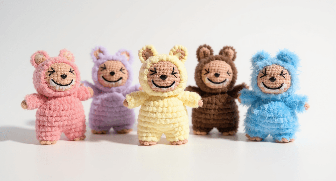 El Yapımı Labubu Anahtarlık – Amigurumi Peluş Oyuncak, Sevimli Çanta Süsü, Hediyelik Aksesuar