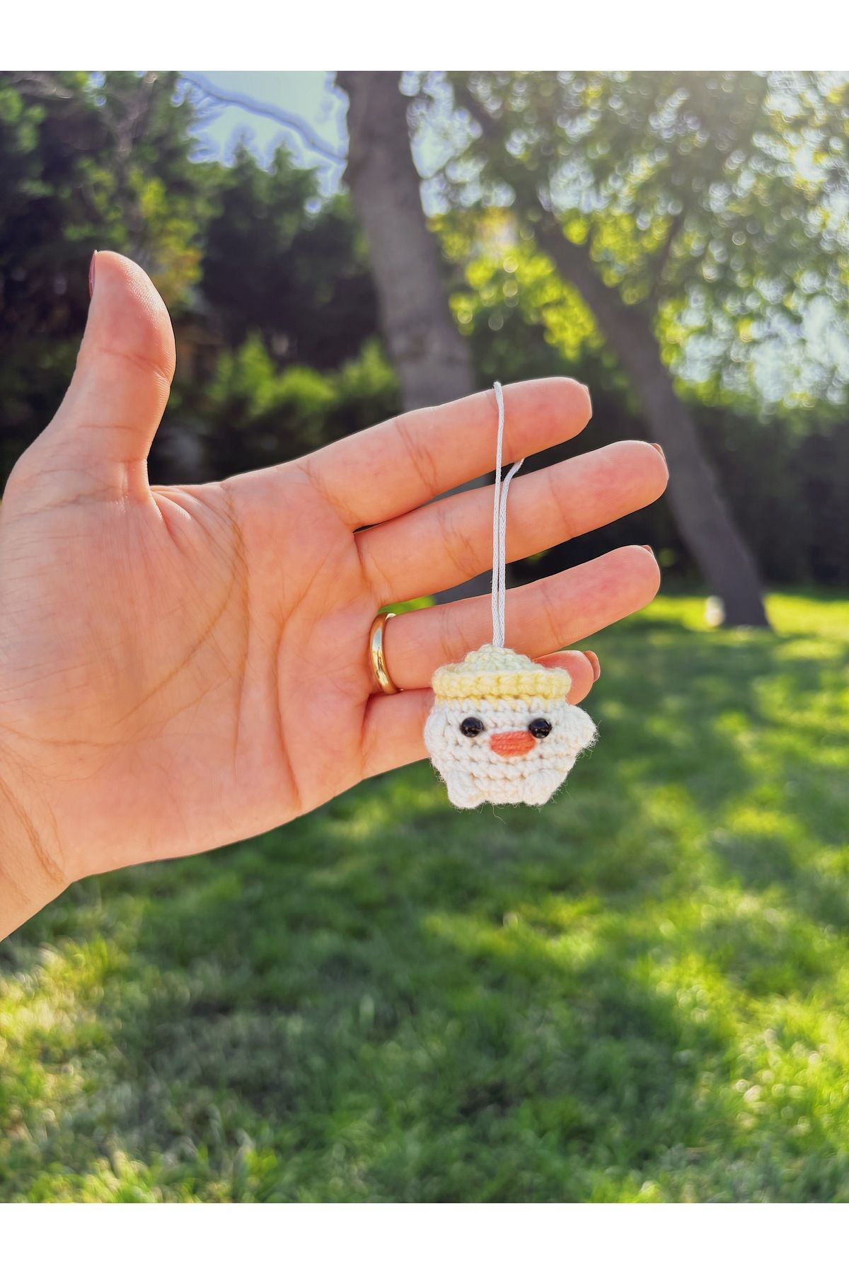 El Yapımı Örgü Civciv Telefon / Çanta Charmı – Amigurumi Askılı Süs