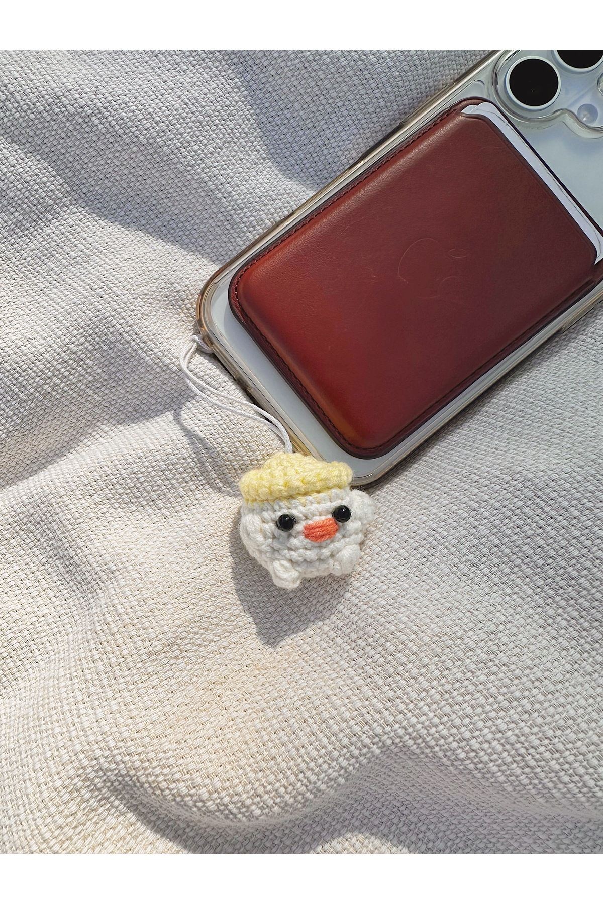 El Yapımı Örgü Civciv Telefon / Çanta Charmı – Amigurumi Askılı Süs