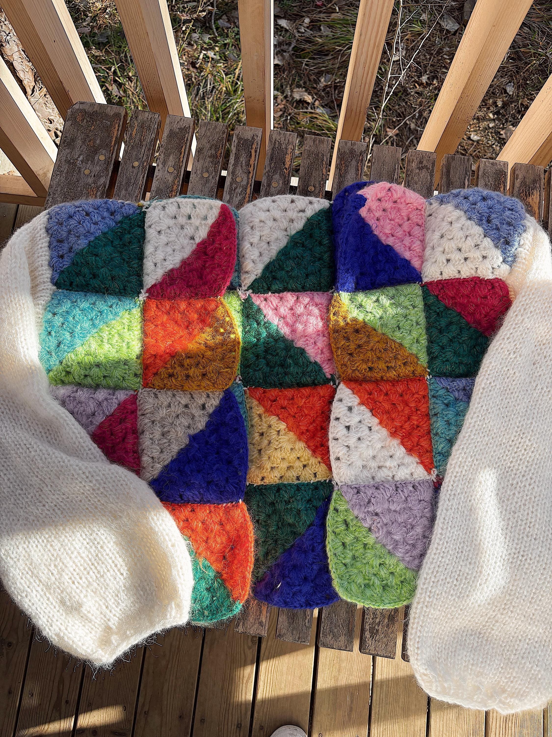 Colorful Crochet Cardigan, Hand-Knitted Warm Cardigan, Oversized Cardigan, Unisex Cardigan, Multicolored Cardigan