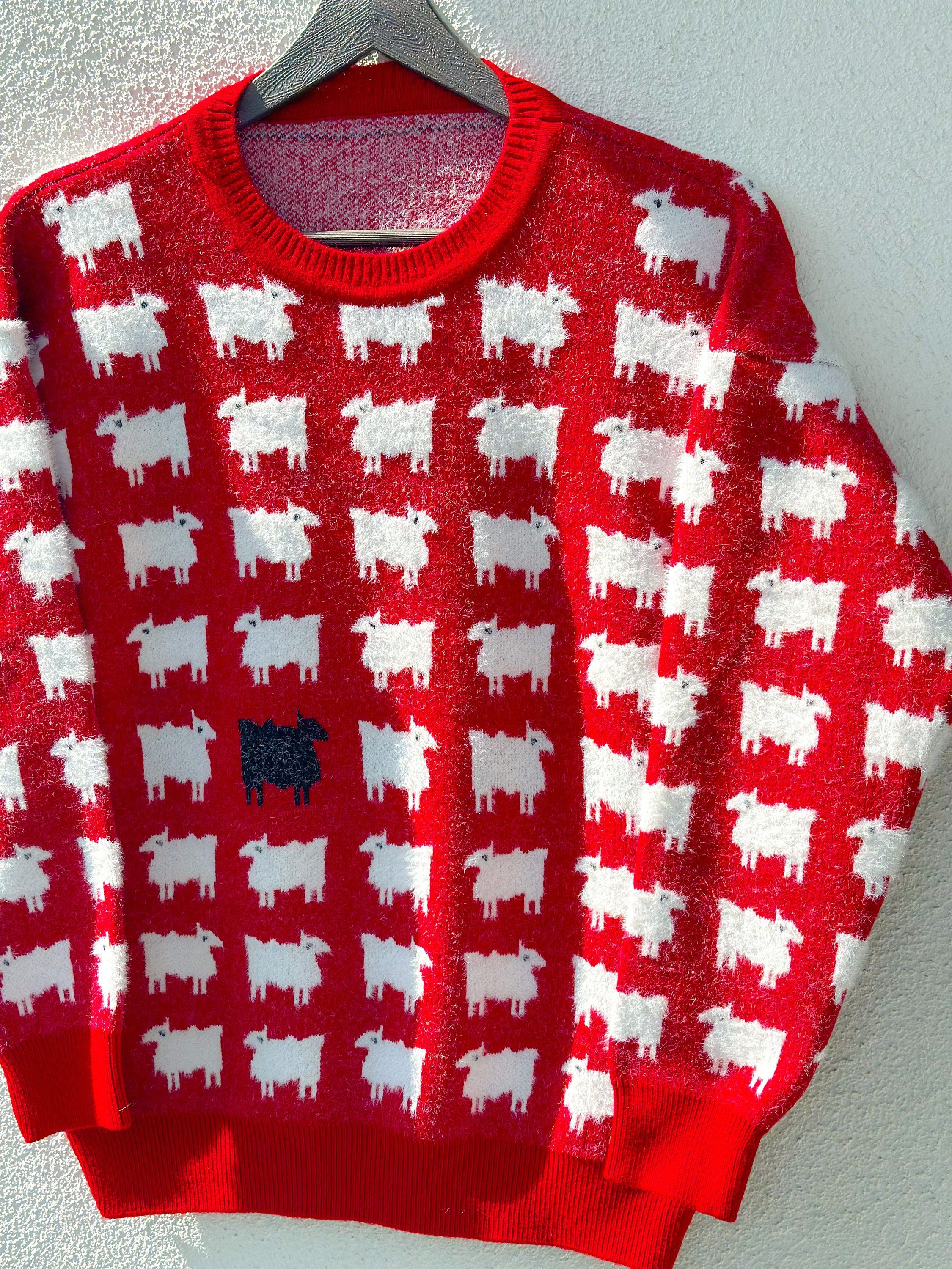 Red Princess Diana Black Sheep Sweater, Diana Sweater, Soft Sweater, Diana’s Black Sheep Jumper, Women’s Grey Sweater