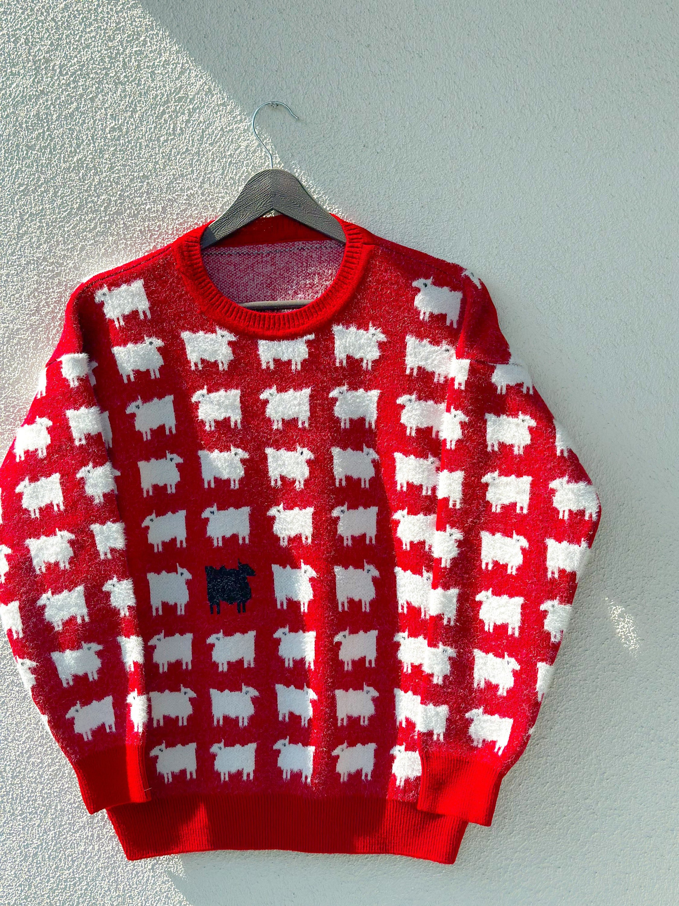 Red Princess Diana Black Sheep Sweater, Diana Sweater, Soft Sweater, Diana’s Black Sheep Jumper, Women’s Grey Sweater