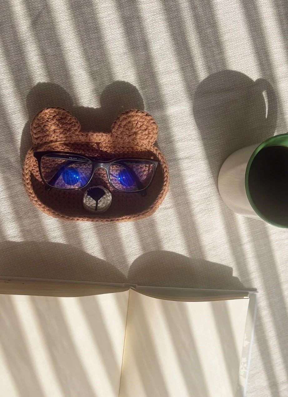 örgü ayıcık gözlük kabı gözlük kılıfı