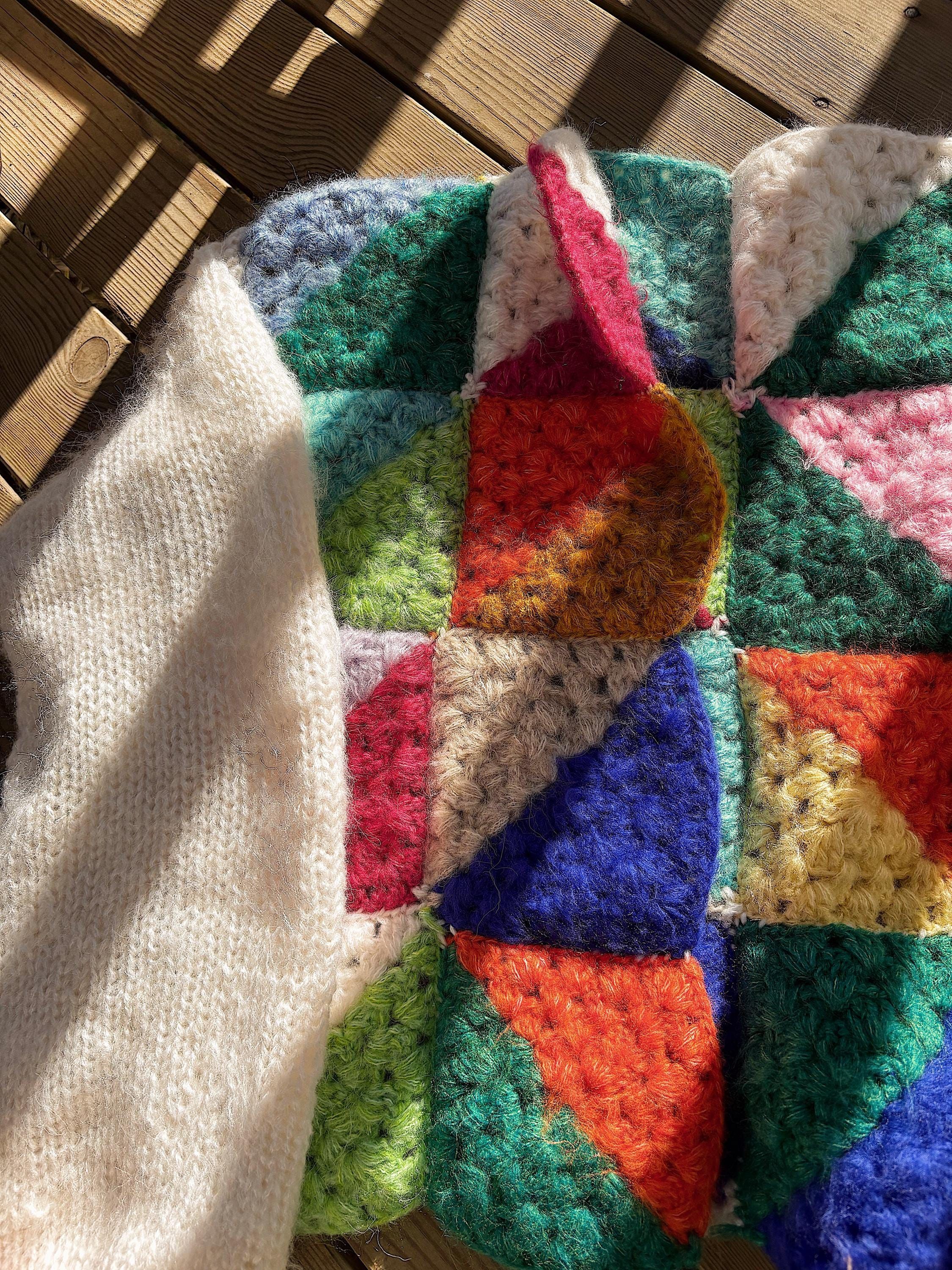 Colorful Crochet Cardigan, Hand-Knitted Warm Cardigan, Oversized Cardigan, Unisex Cardigan, Multicolored Cardigan