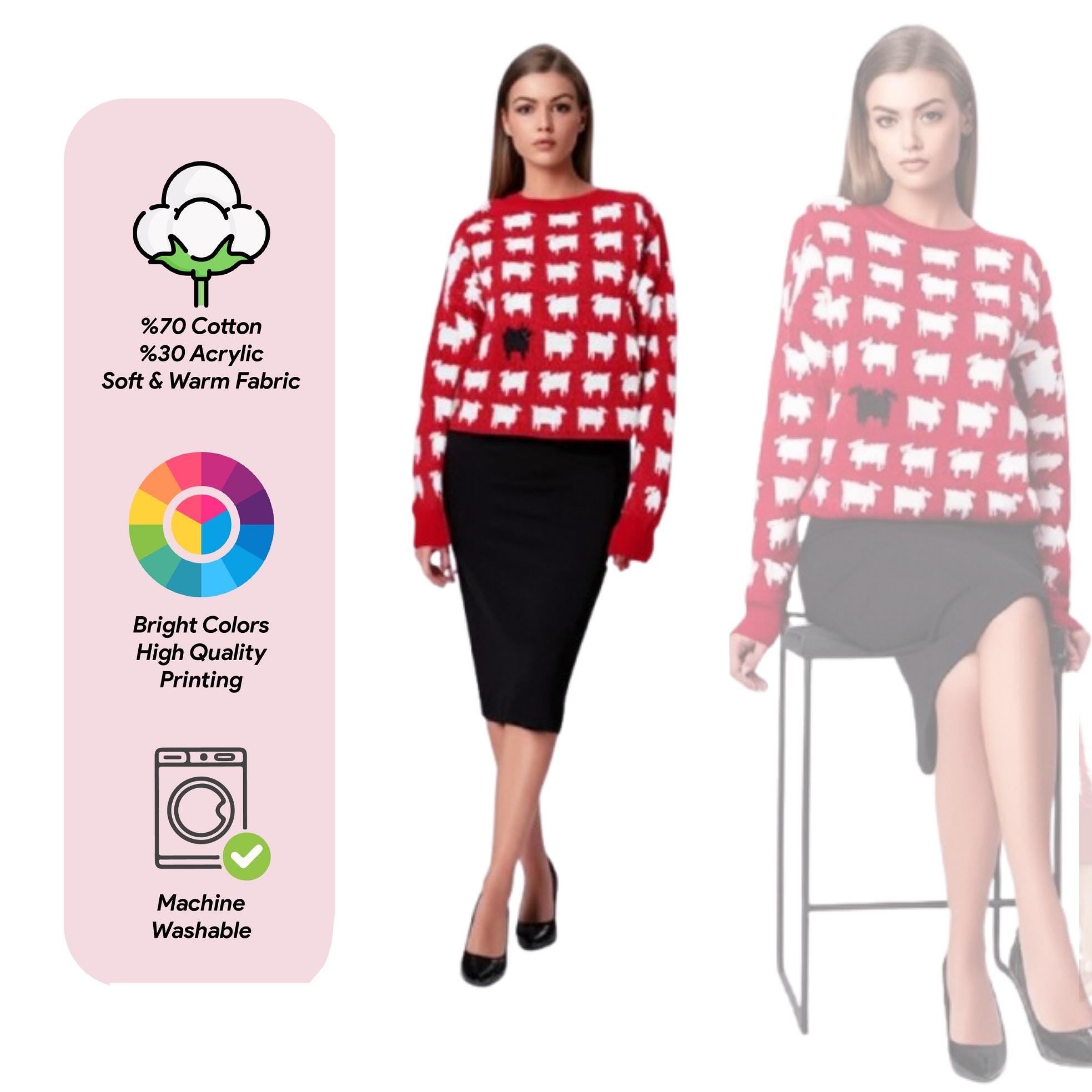 Red Princess Diana Black Sheep Sweater, Diana Sweater, Soft Sweater, Diana’s Black Sheep Jumper, Women’s Grey Sweater