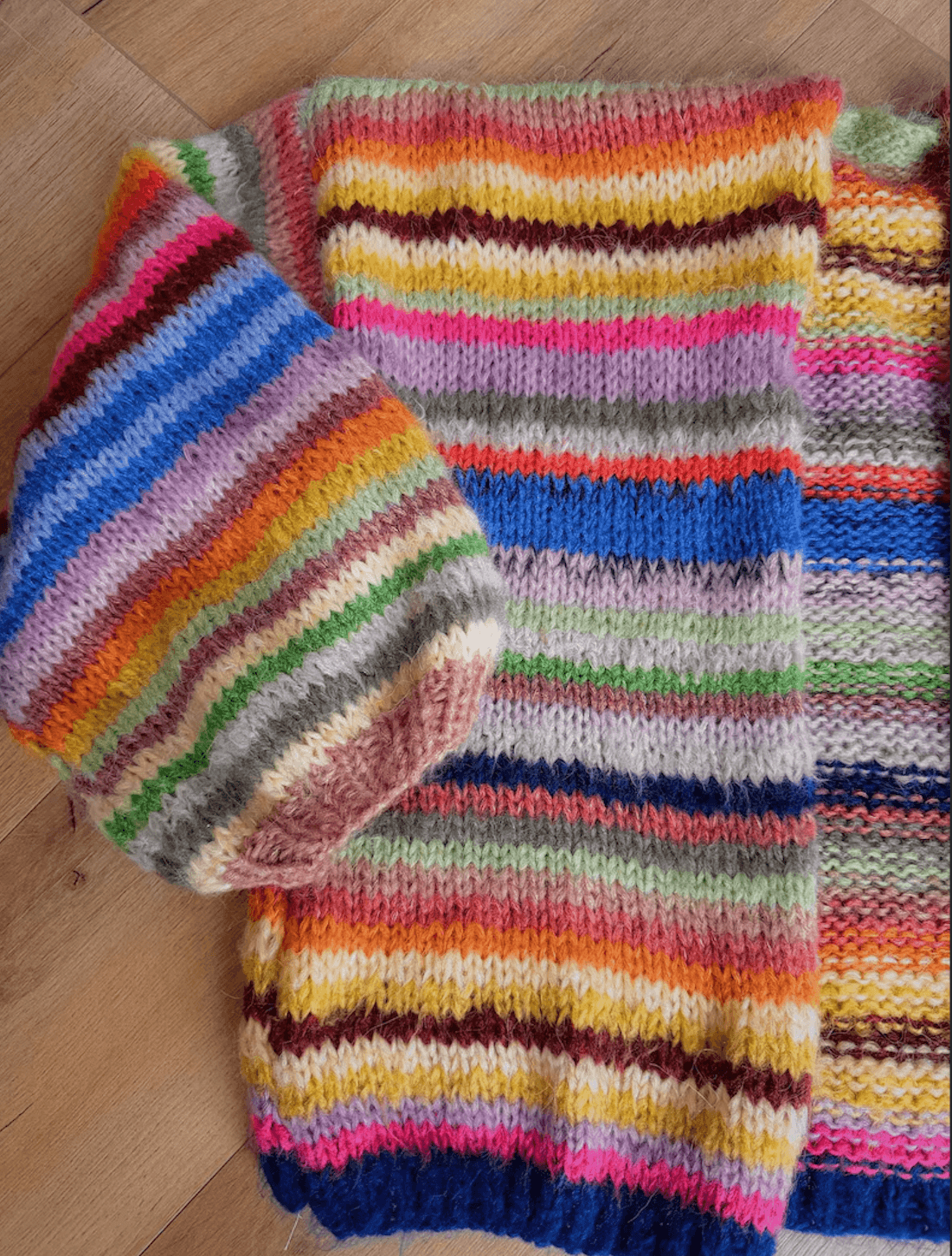 Renkli Çizgili Kazak, Örgü Hırka, El Örgüsü Sıcak Hırka, Oversize Hırka, Unisex Hırka, Çok Renkli Hırka