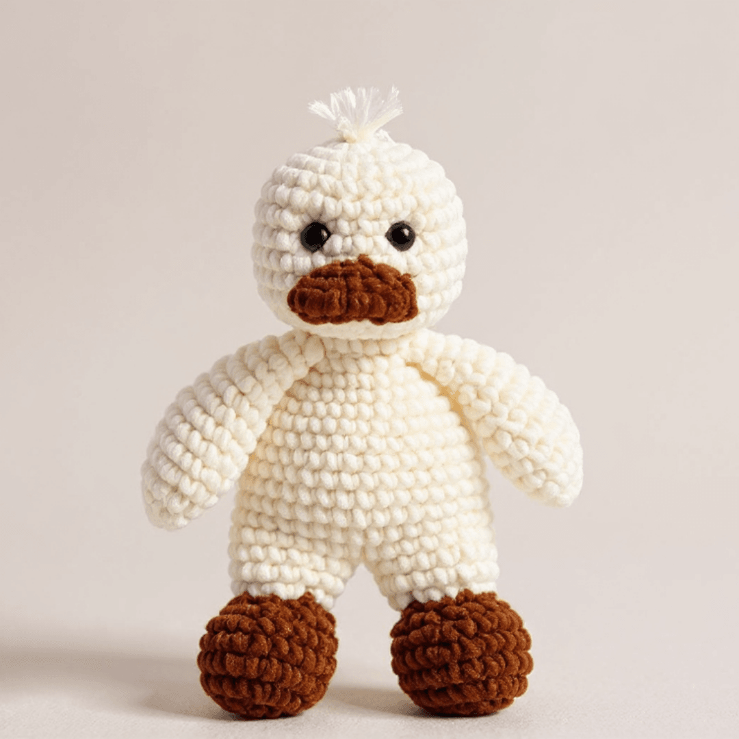 El Yapımı Örgü Peluş Ördek - Amigurumi Oyuncak - Bebek ve Çocuklar İçin Yumuşak Oyuncak