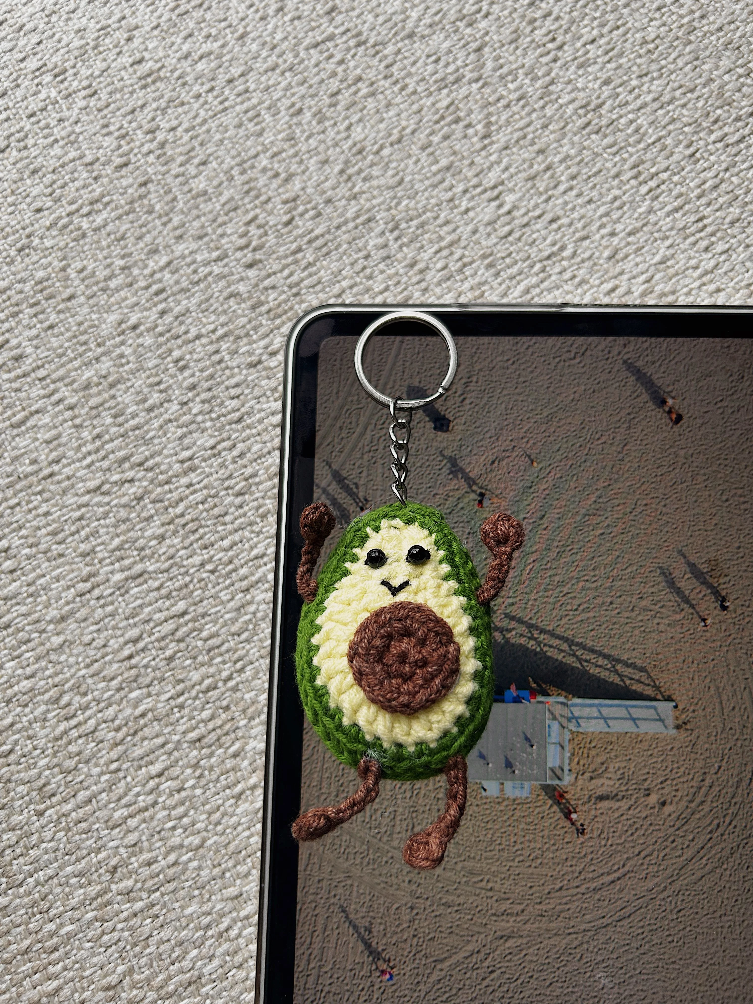 Crochet Avocado Keychain – Handmade Cute & Playful Bag or Key Accessory