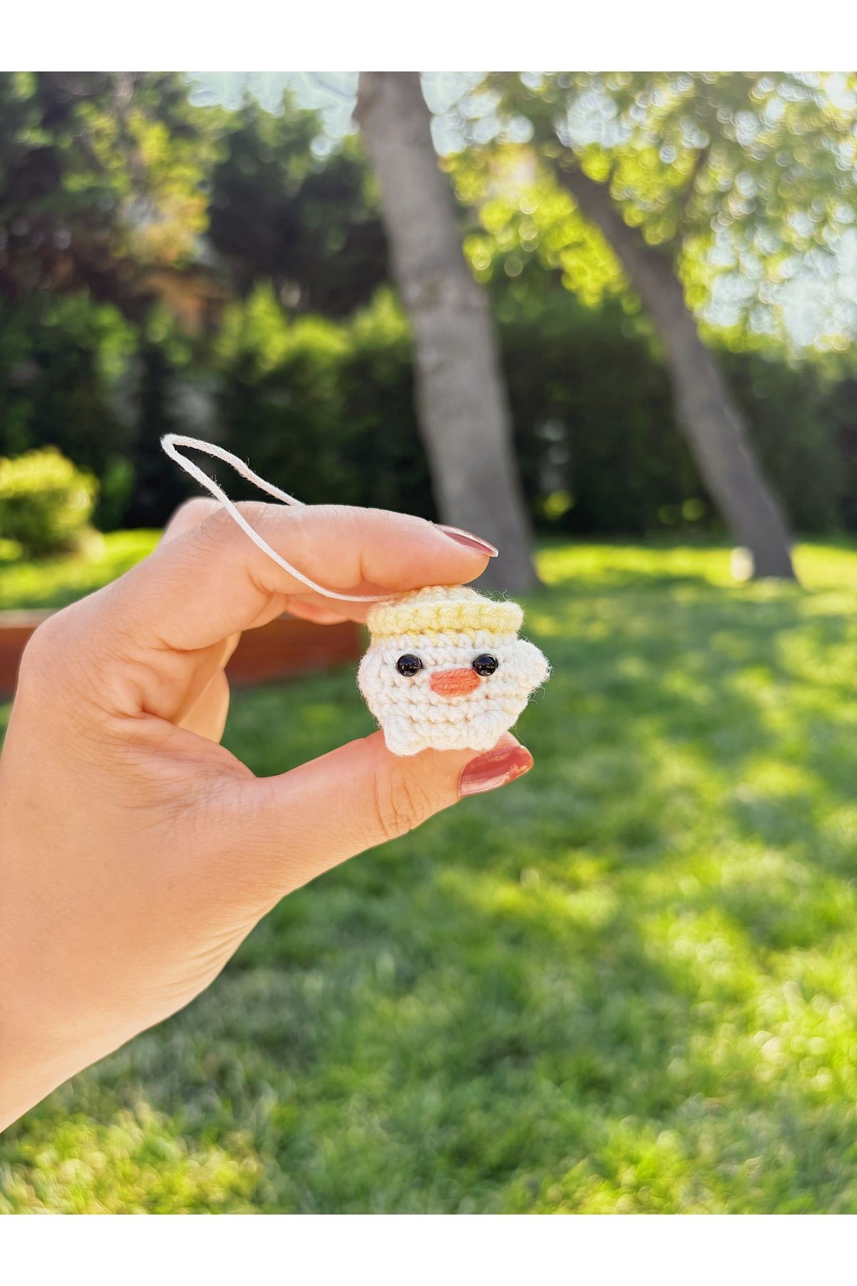 El Yapımı Örgü Civciv Telefon / Çanta Charmı – Amigurumi Askılı Süs