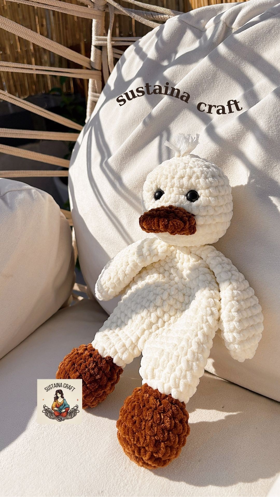 El Yapımı Örgü Peluş Ördek - Amigurumi Oyuncak - Bebek ve Çocuklar İçin Yumuşak Oyuncak