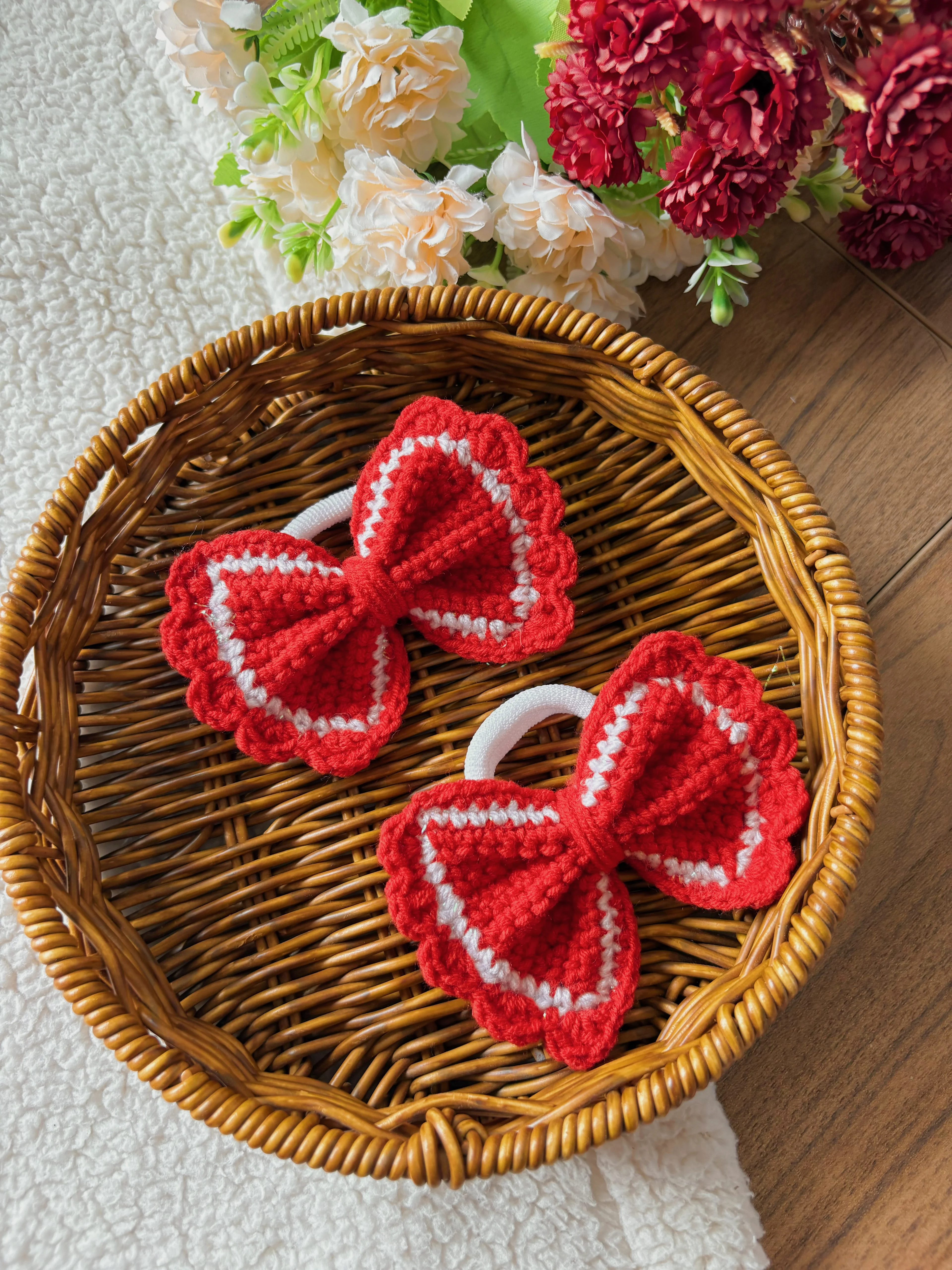 El Yapımı Örgü Fırfırlı Saç Tokası (2’li Set) – Vintage Fiyonk