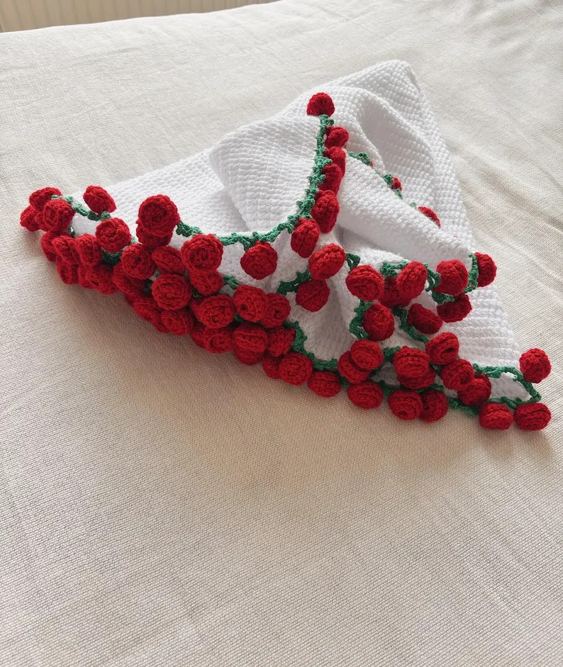 El Örgüsü Gül Buket Battaniye Özgün Ve Romantik