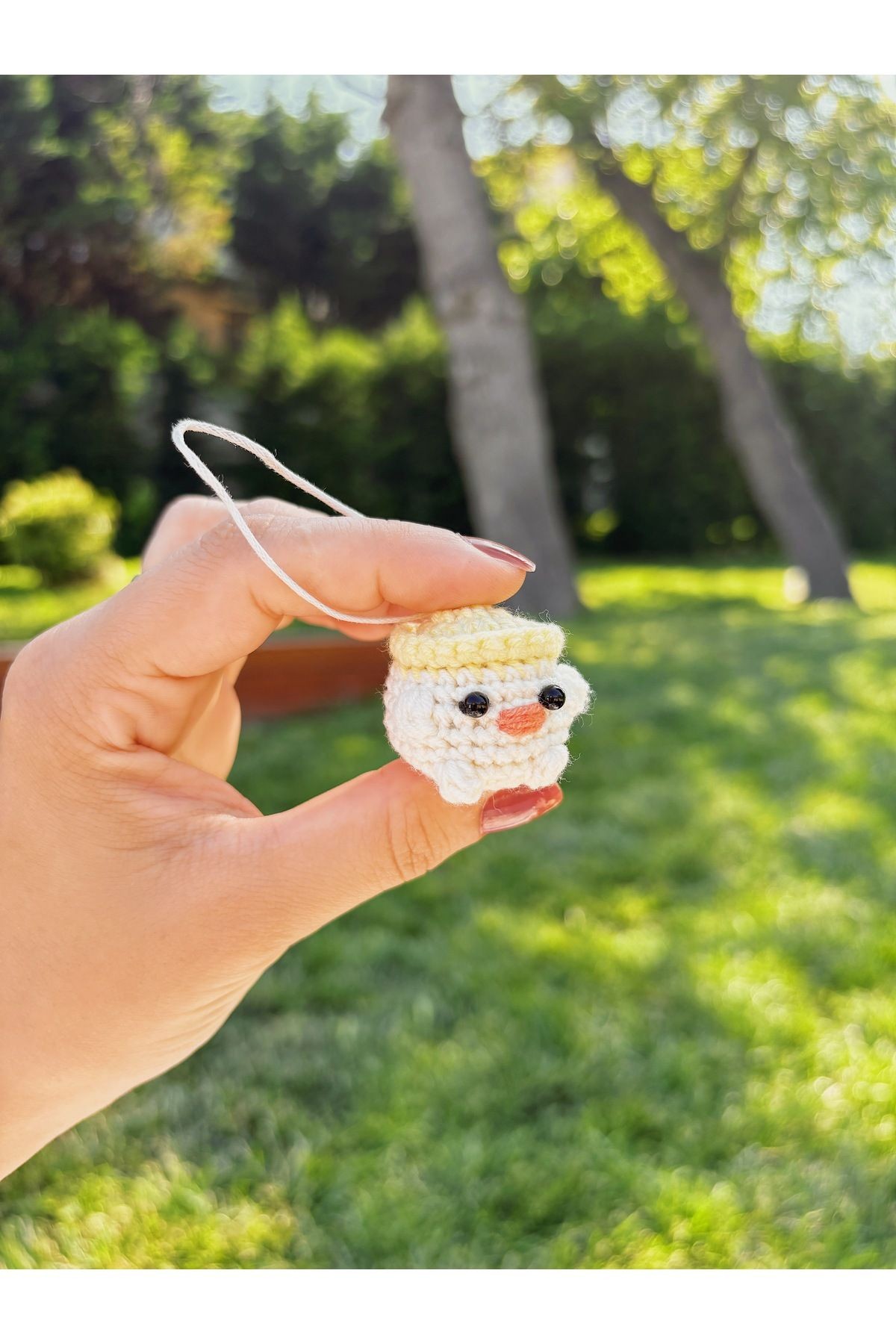 El Yapımı Örgü Civciv Telefon / Çanta Charmı – Amigurumi Askılı Süs