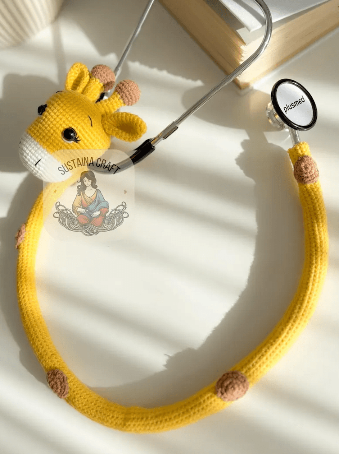 giraffe-stethoscope-cover-handmade-cute-accessory-doctor-gift