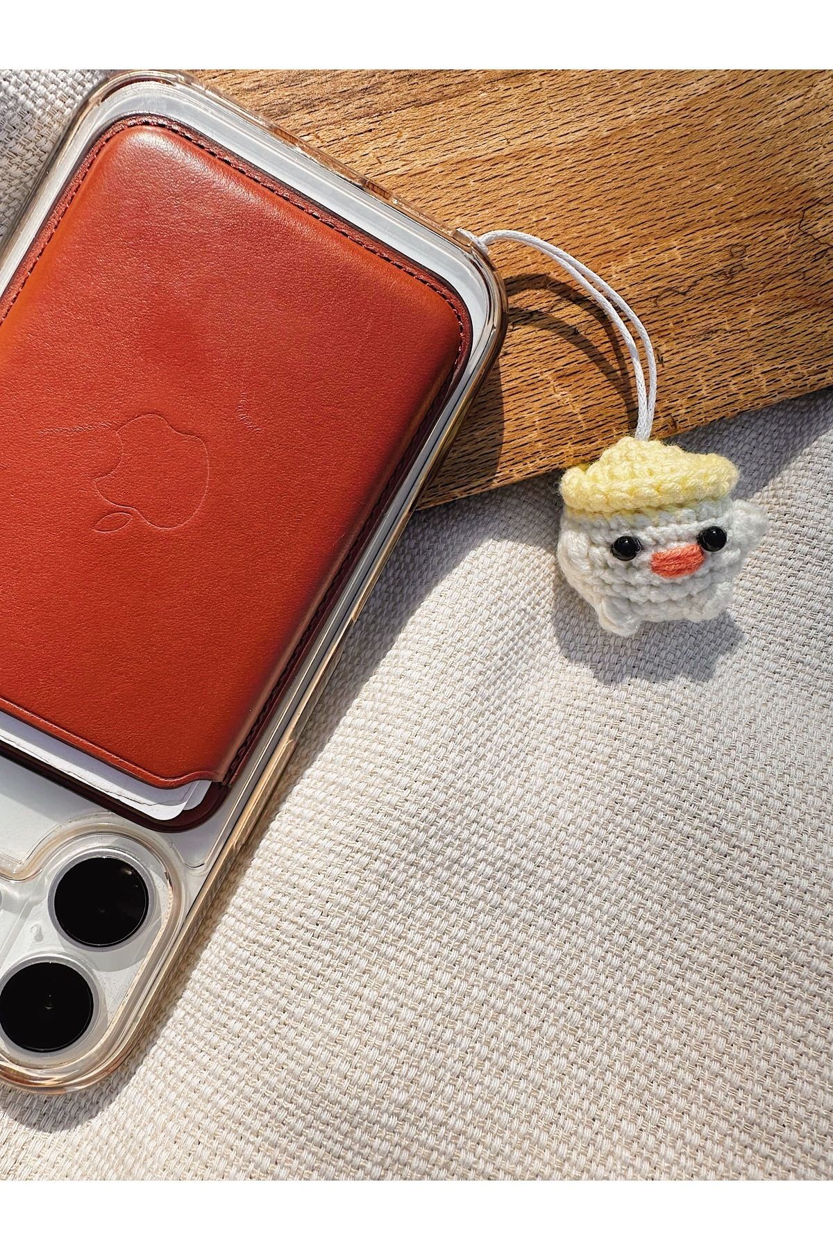 El Yapımı Örgü Civciv Telefon / Çanta Charmı – Amigurumi Askılı Süs