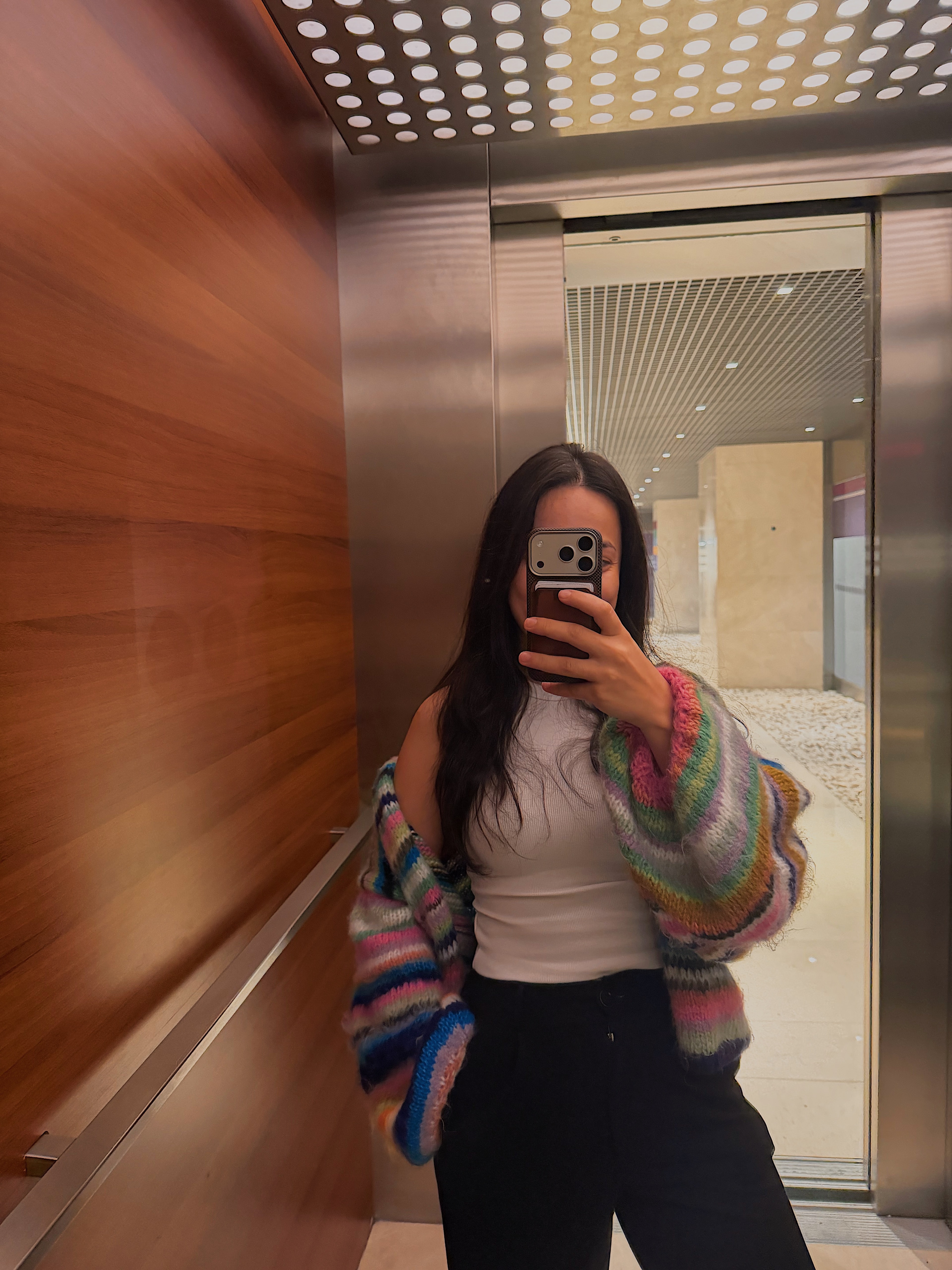 Renkli Örgü Hırka, El Örgüsü Sıcak Hırka, Oversize Hırka, Unisex Hırka, Çok Renkli Hırka