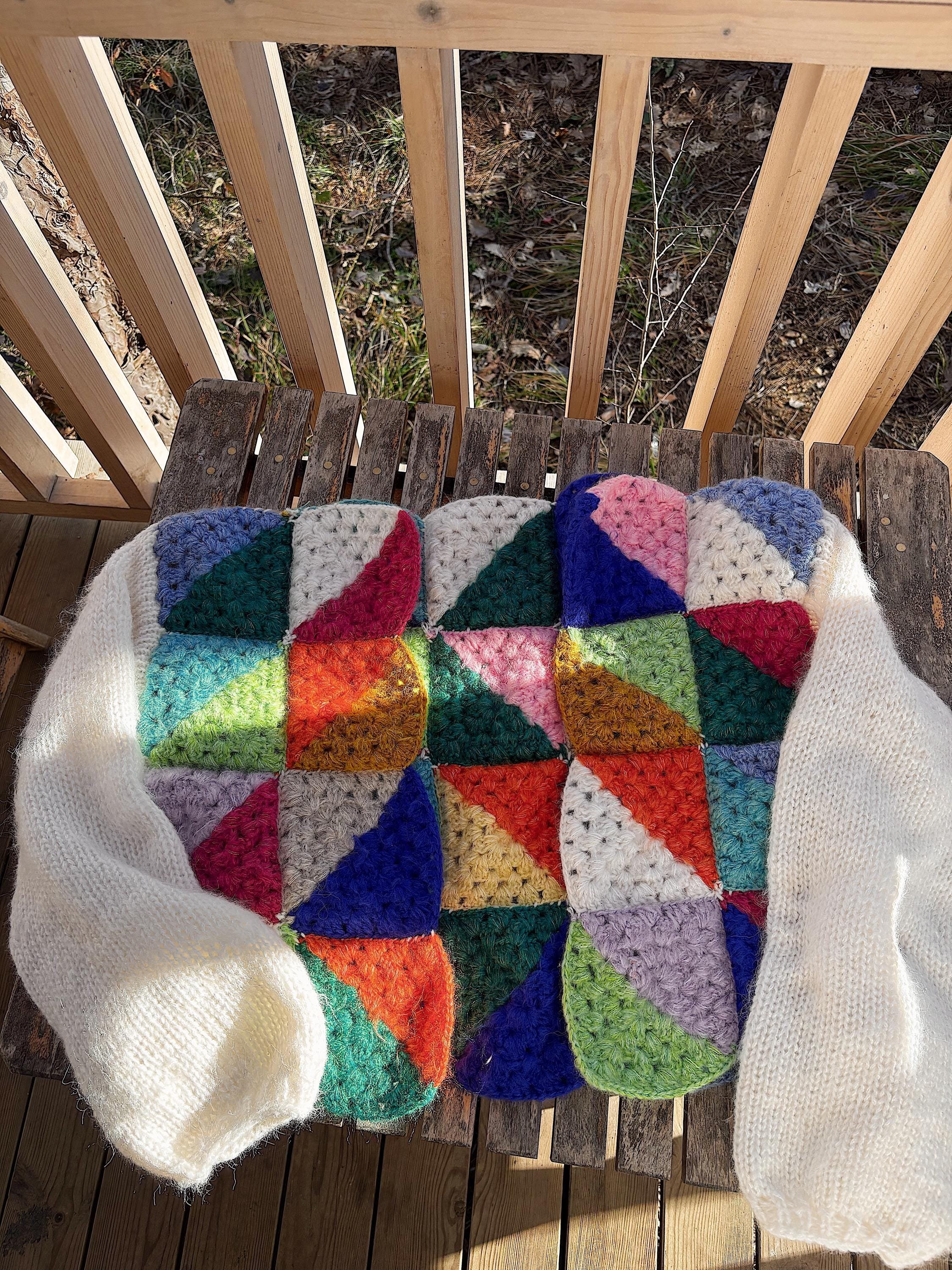 Colorful Crochet Cardigan, Hand-Knitted Warm Cardigan, Oversized Cardigan, Unisex Cardigan, Multicolored Cardigan