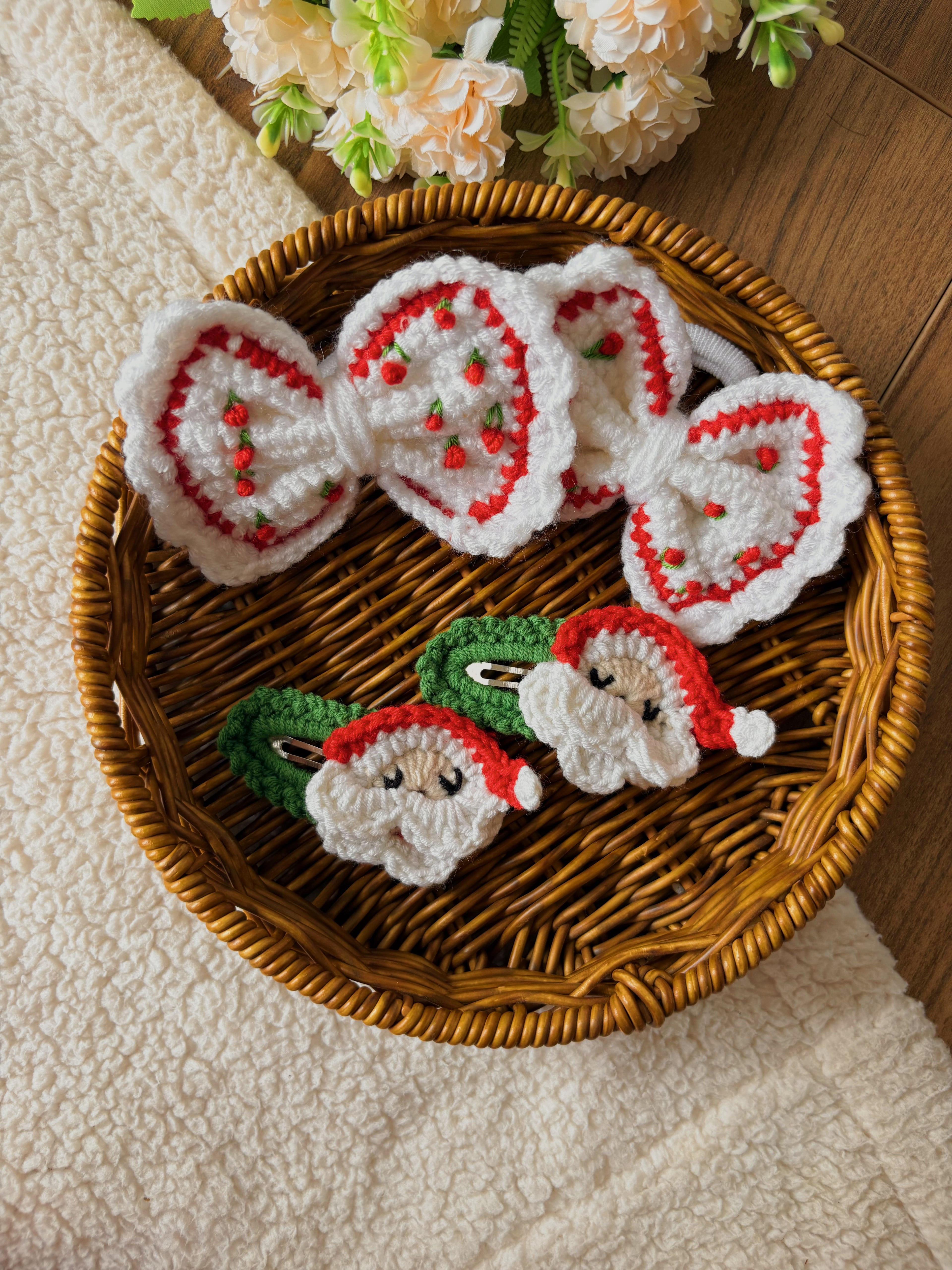 El Yapımı Örgü Fırfırlı Saç Tokası (2’li Set) – Vintage Fiyonk